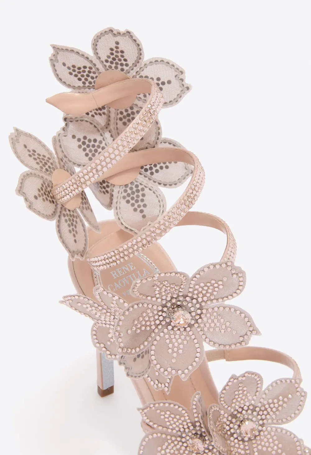 Rene Caovilla PEACH FLOWER BLUSH PINK SANDAL 105