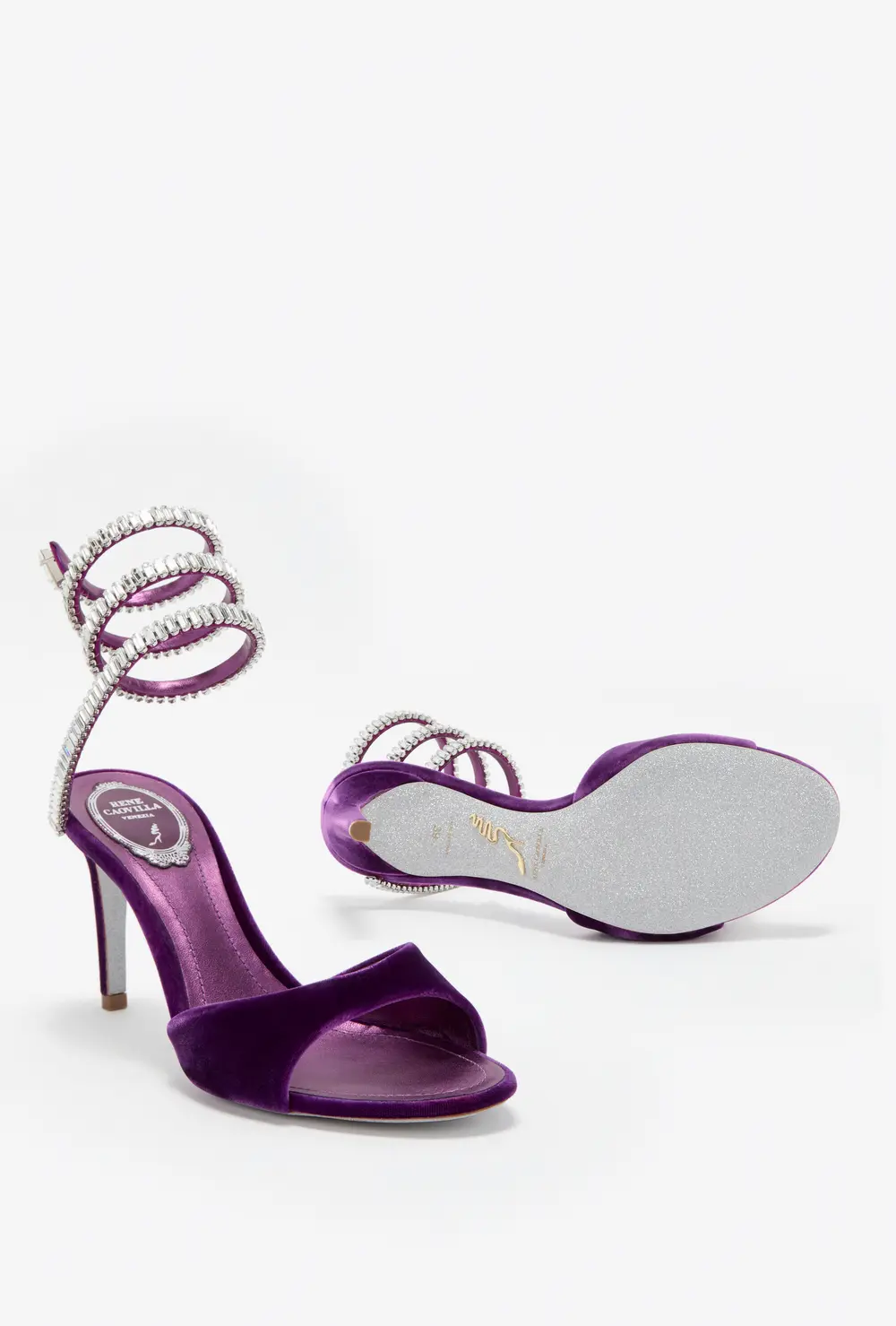 Rene Caovilla SPARK SANDAL IN PORPORA VELVET 80