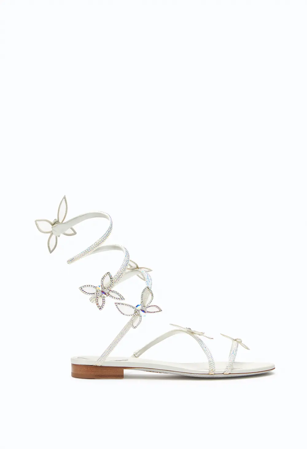 Rene Caovilla Butterflower Crystal Ivory Sandal 10