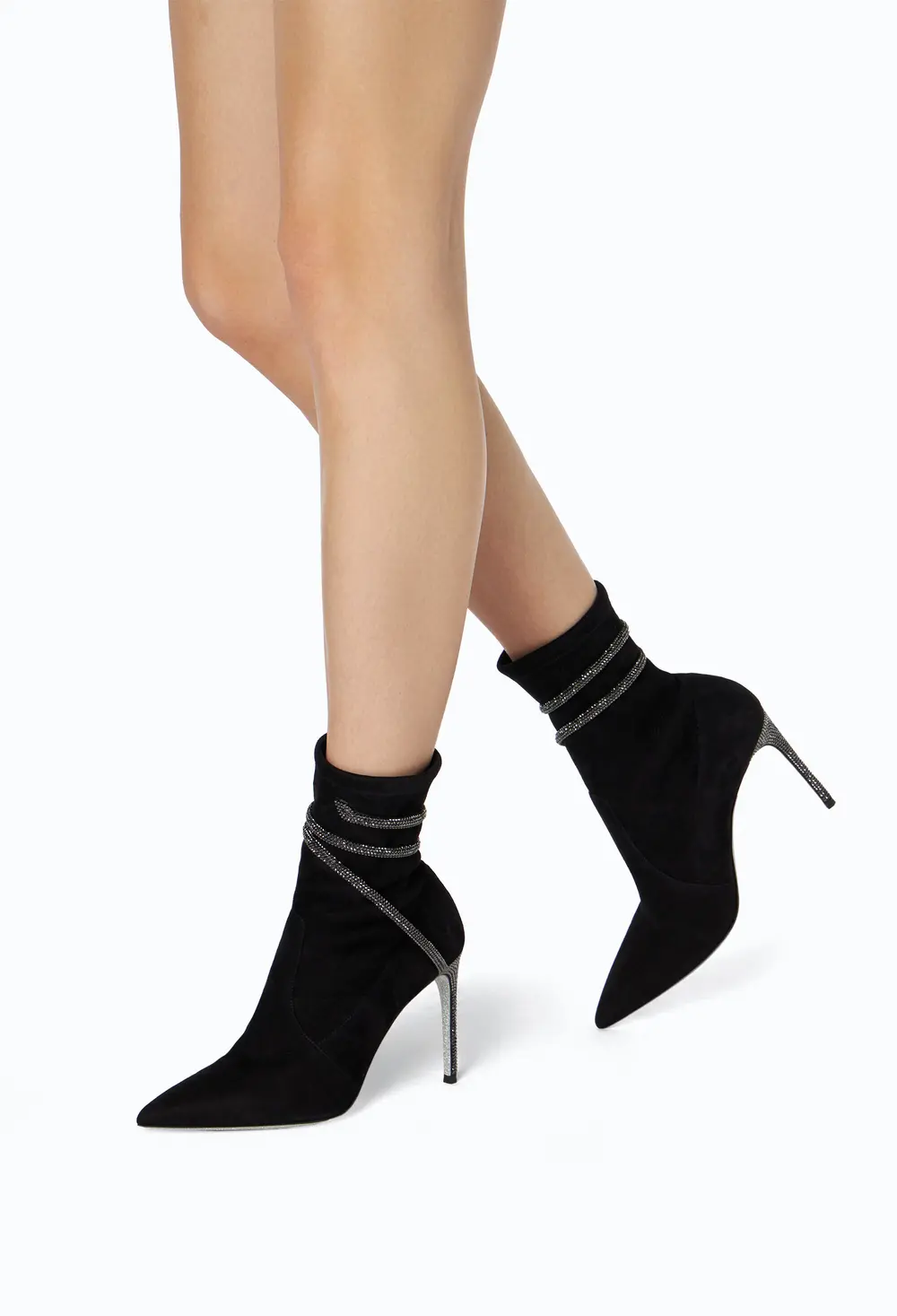 Rene Caovilla Cleo Crystals Black Bootie 100
