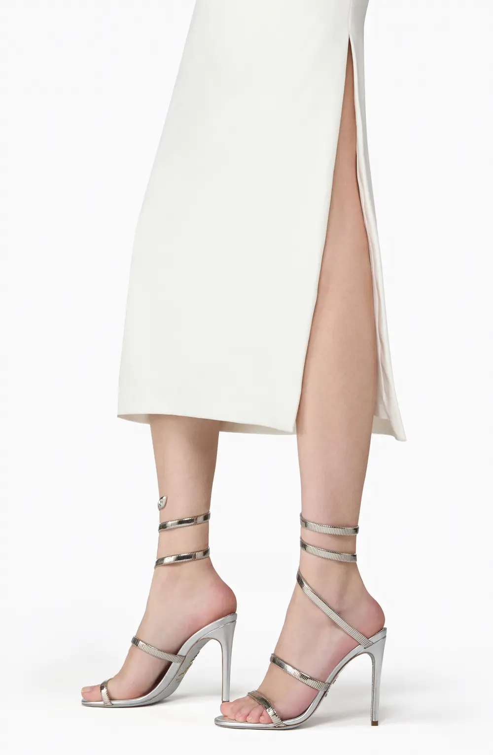 Rene Caovilla JUNIPER SILVER SANDAL 105