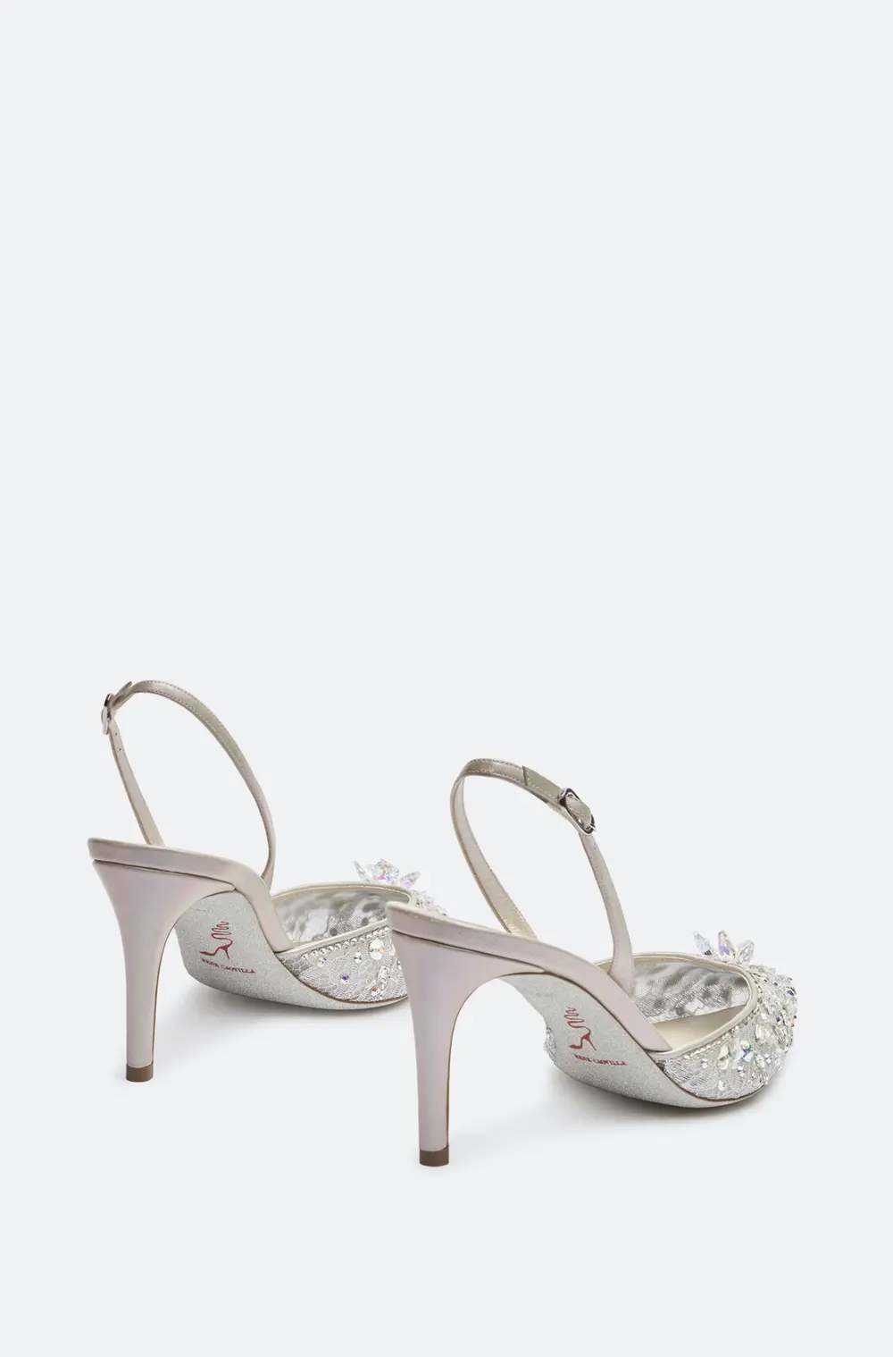 Rene Caovilla Silver Slingbacks Cinderella 75