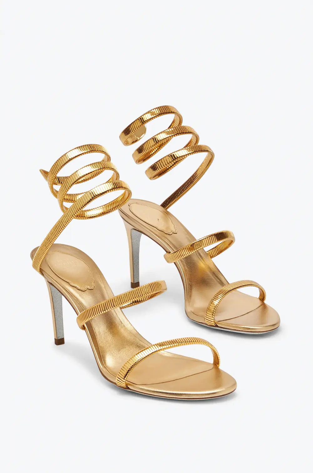 Rene Caovilla JUNIPER METALLIC GOLD SANDAL 80