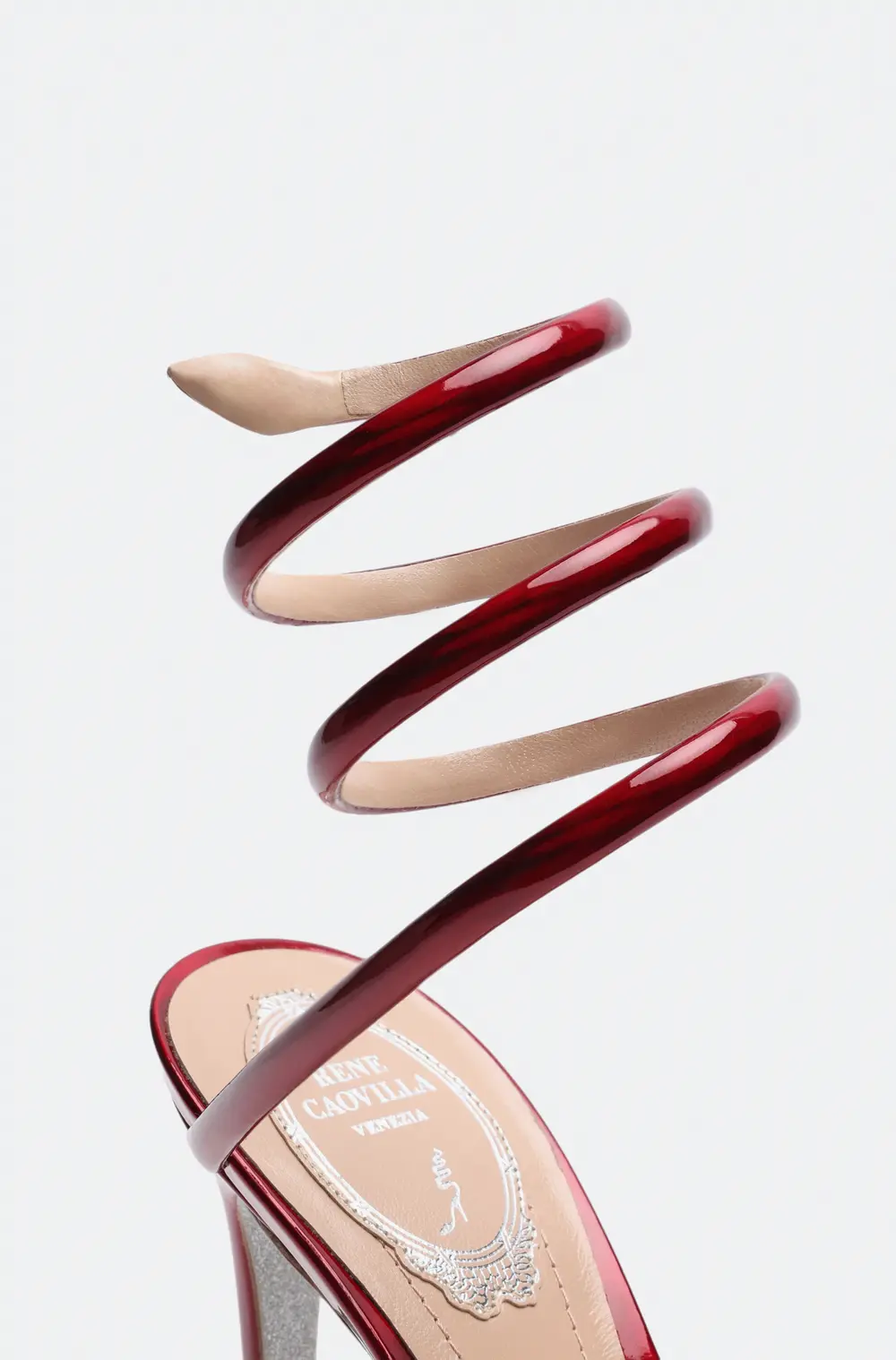 Rene Caovilla Cleo Metallic Red Sandal 105