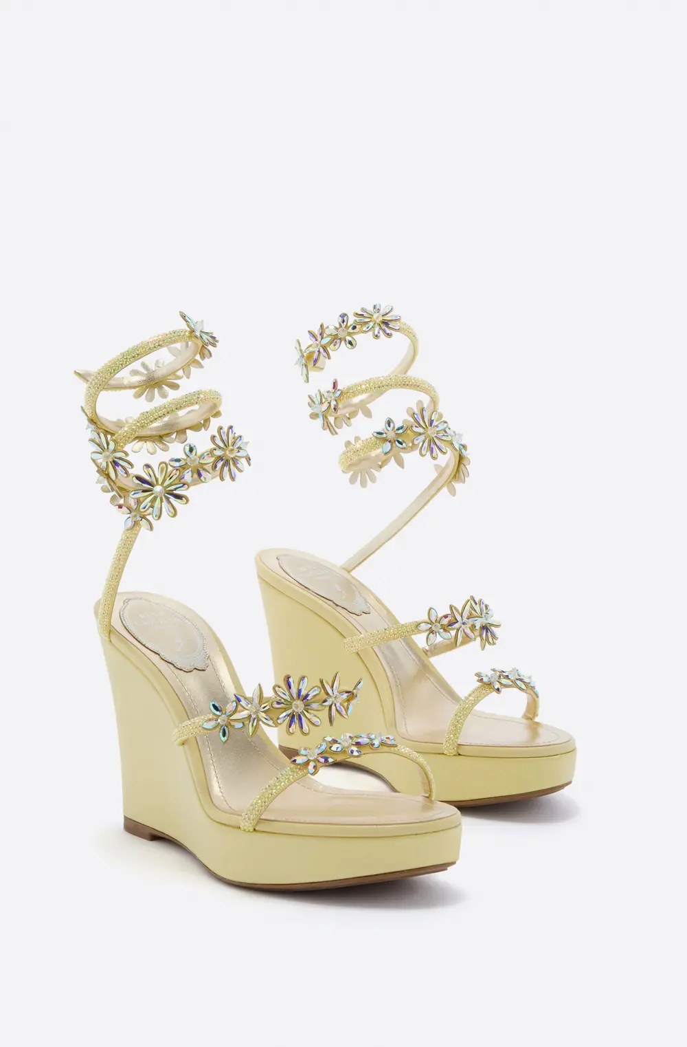 Rene Caovilla KASSIE YELLOW WEDGE SANDAL 105