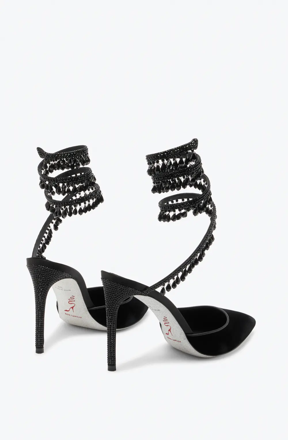 Rene Caovilla Black Pumps In Velvet Chandelier