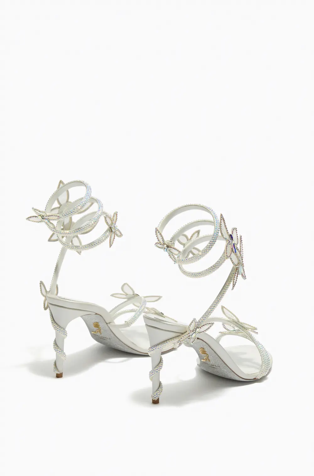 Rene Caovilla BUTTERFLOWER IVORY SATIN/CRYSTAL-TRANSMISSION ST SANDAL