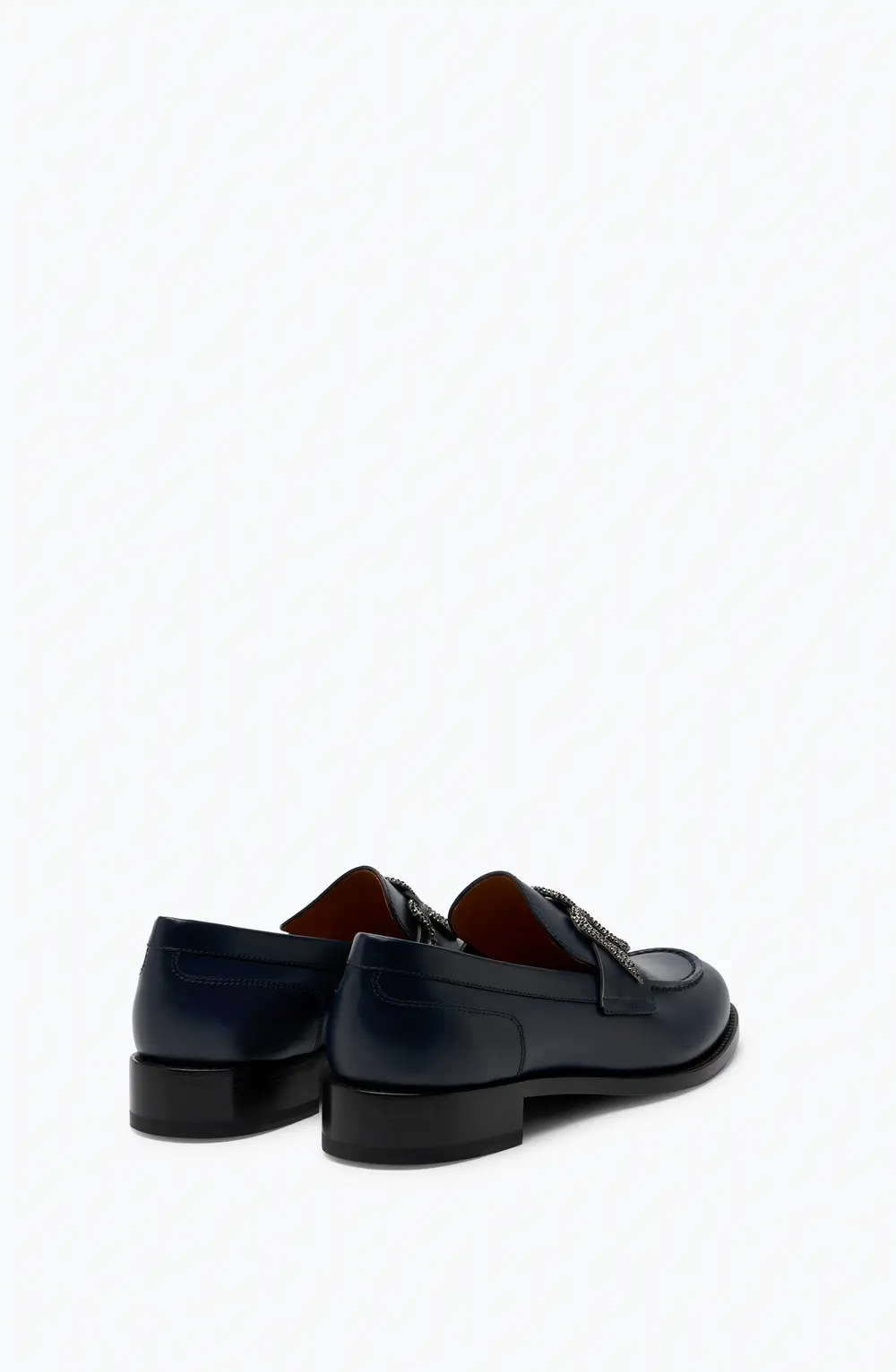 Rene Caovilla Morgana Blue Loafer With Black Matte Crystal 20