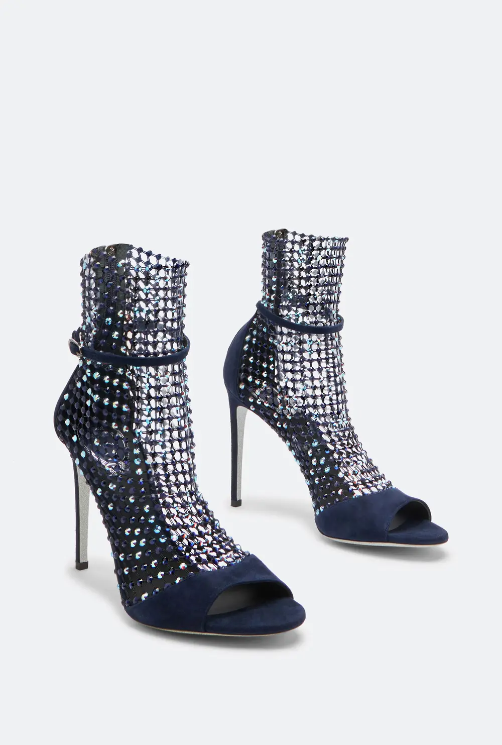 Rene Caovilla Galaxia Crystal Deep Blue Sandal 105