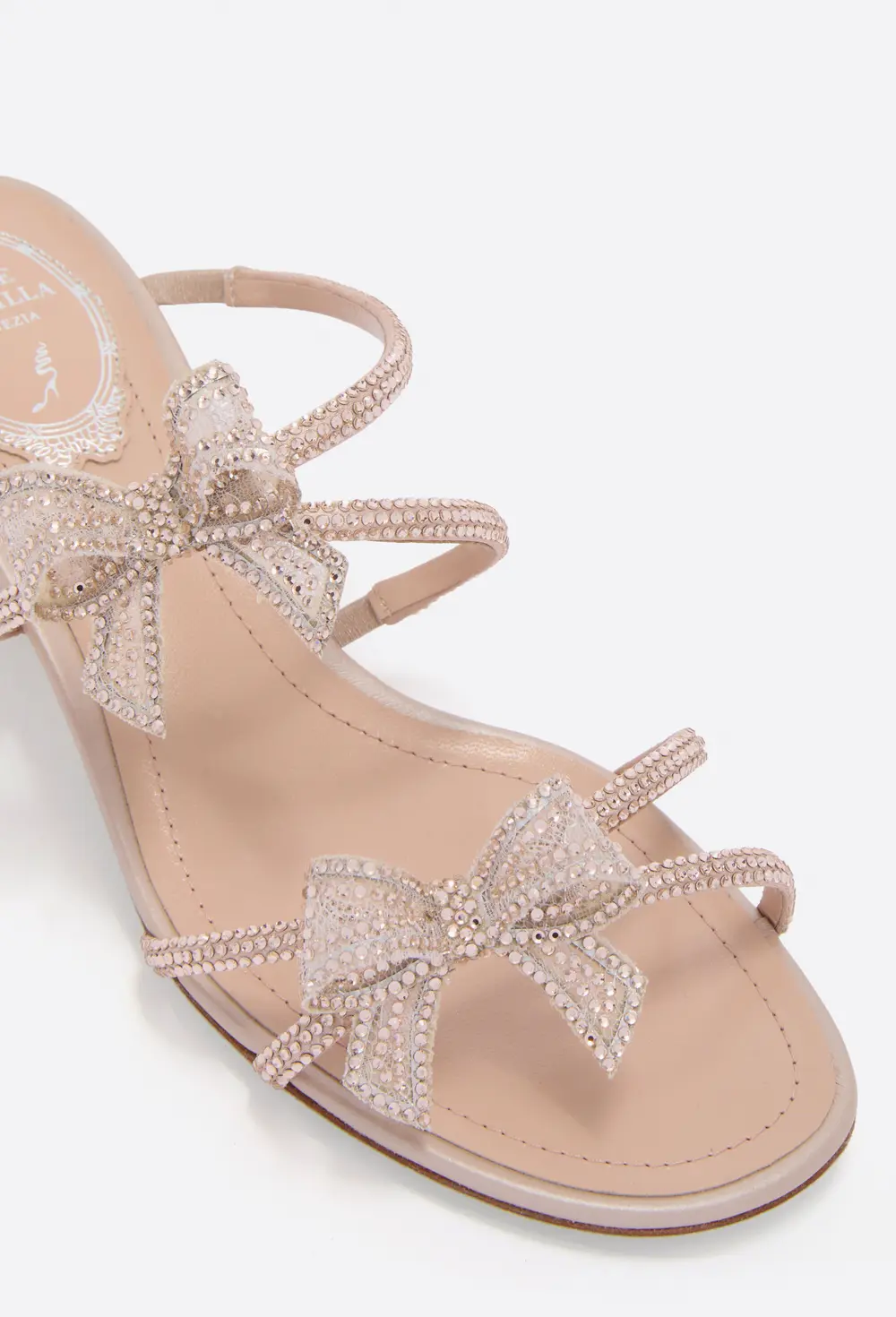 Rene Caovilla RIBBON NUDE MULE 40