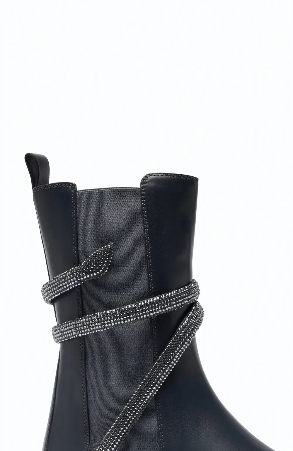 Rene Caovilla Cleo Grey Bootie With Silver Crystals 25