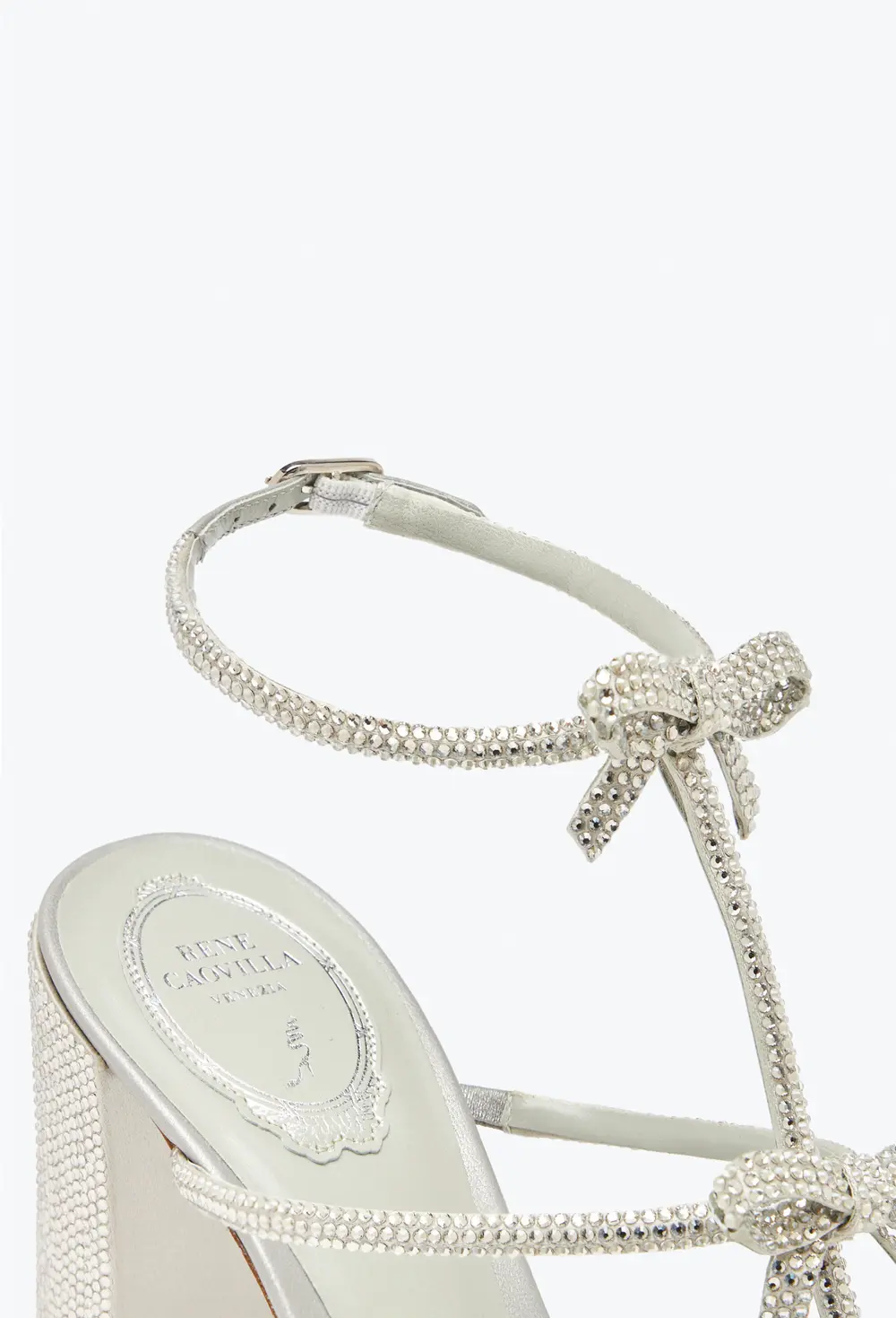 Rene Caovilla Caterina Silver Sandal With Crystals 80