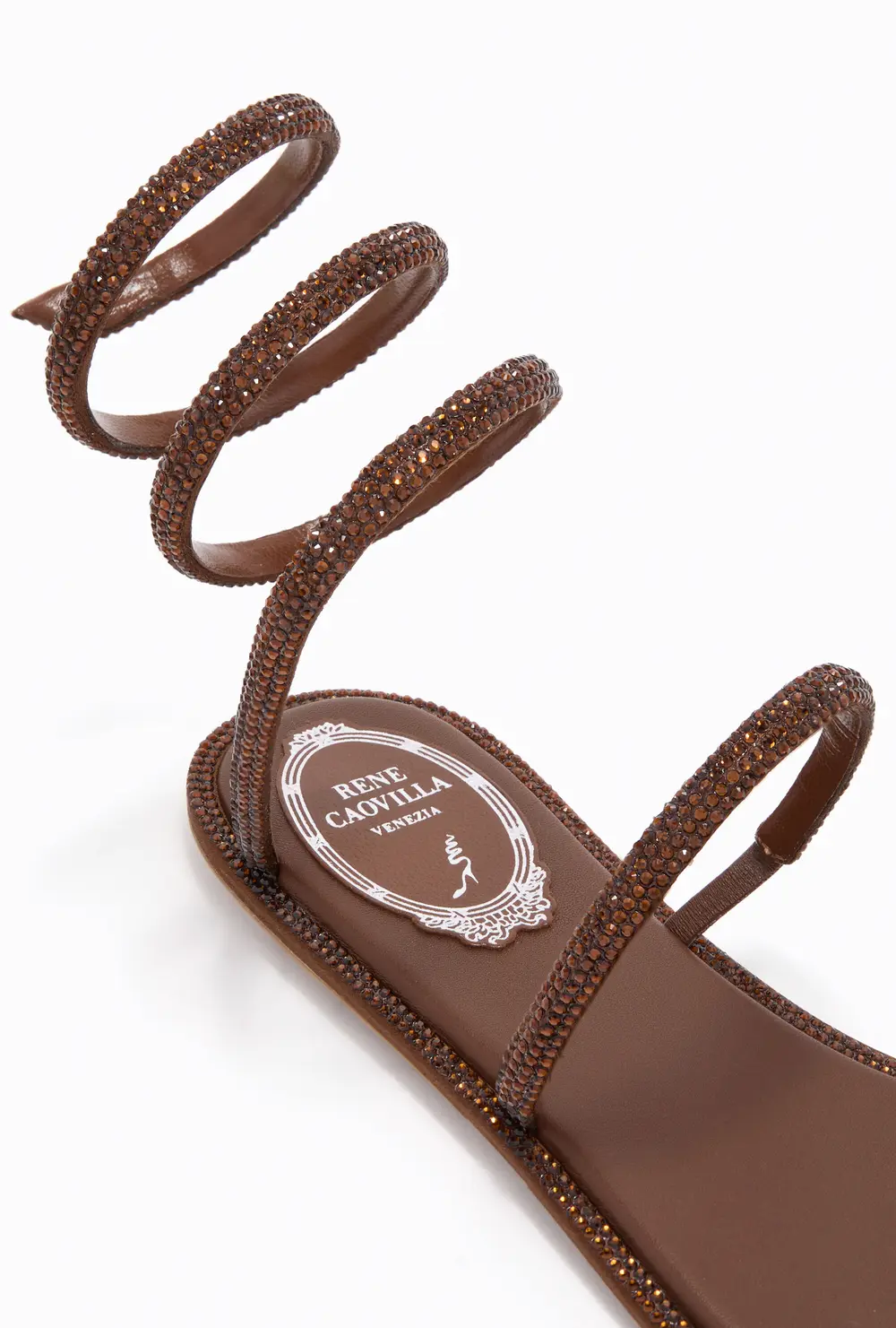 Rene Caovilla CLEO BROWN FLAT SANDAL 10