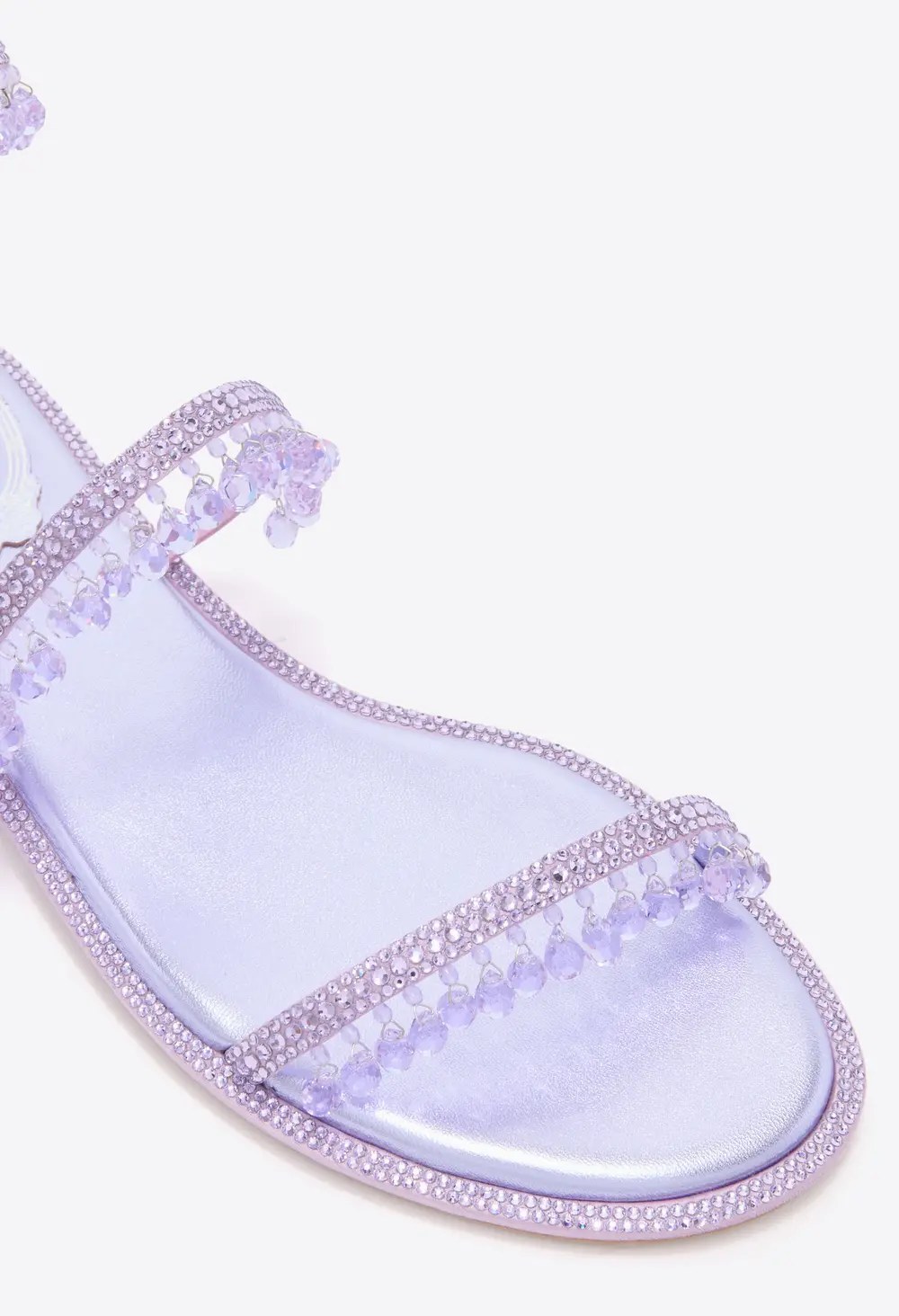 Rene Caovilla CHANDELIER METALLIC VIOLET FLAT SANDAL 10