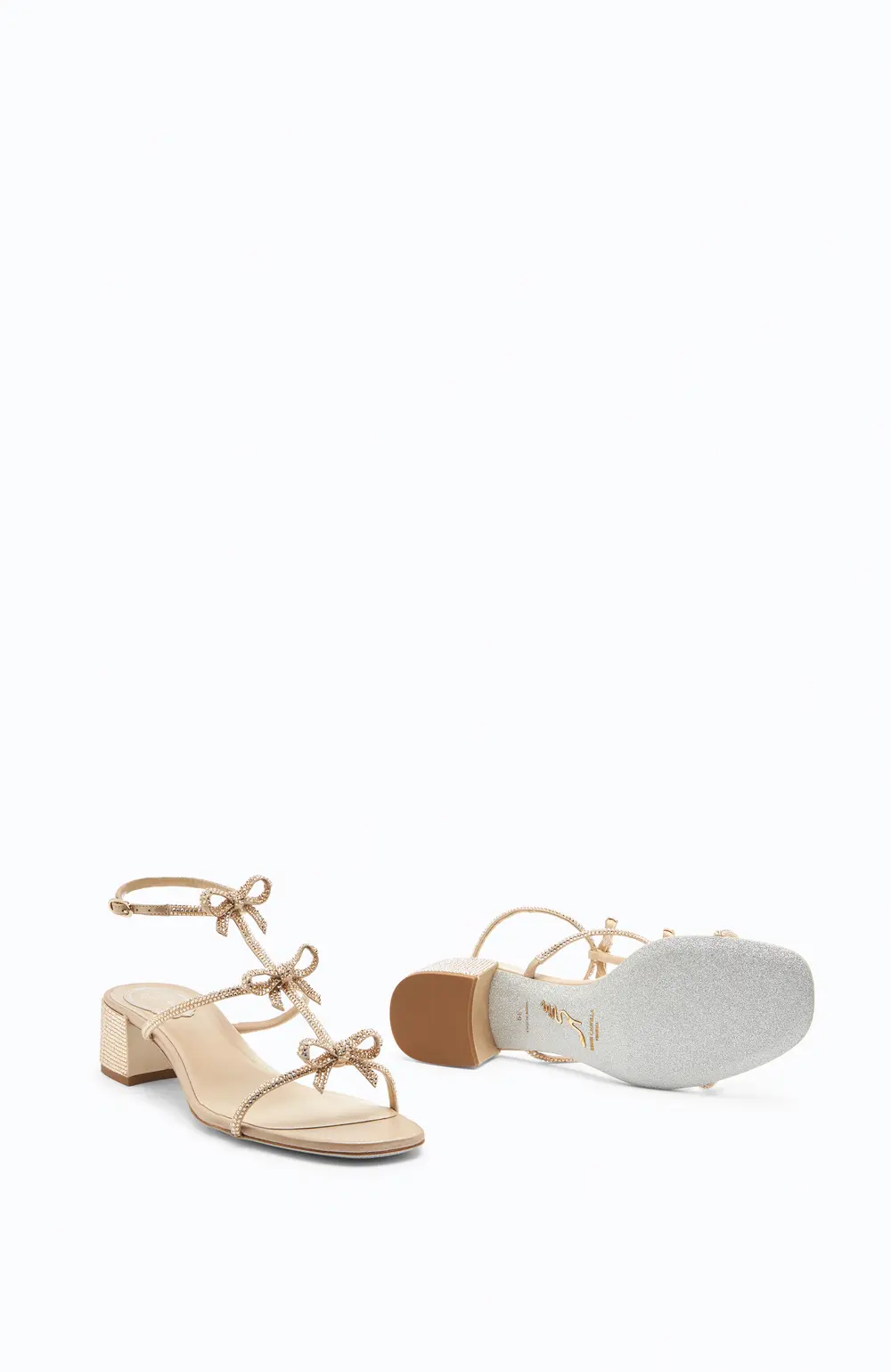 Rene Caovilla Caterina Crystal Beige Sandal 35