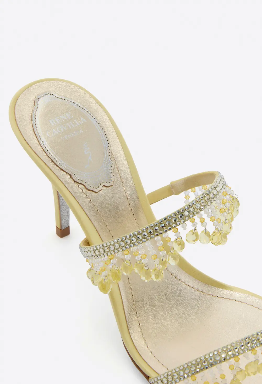 Rene Caovilla JAHANARA BUTTER YELLOW MULE 80