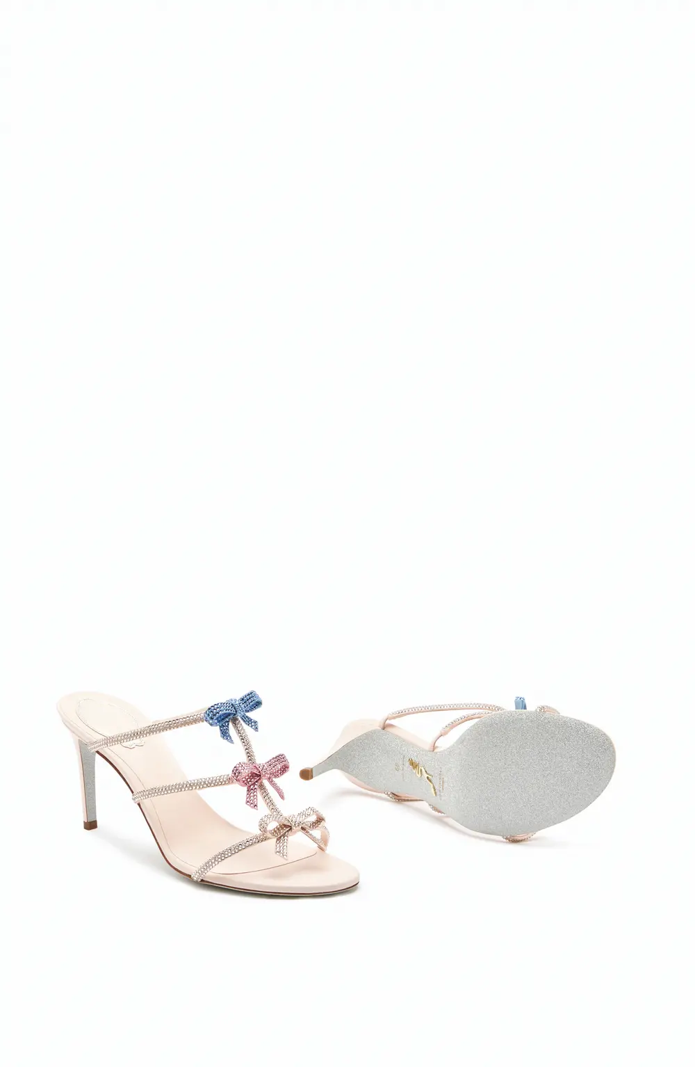 Rene Caovilla Caterina Mule With Multicolor Crystals 80