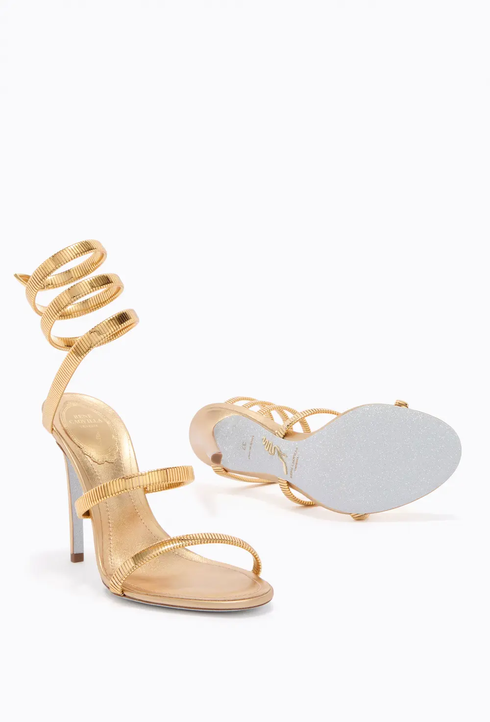 Rene Caovilla JUNIPER GOLD SANDAL 105