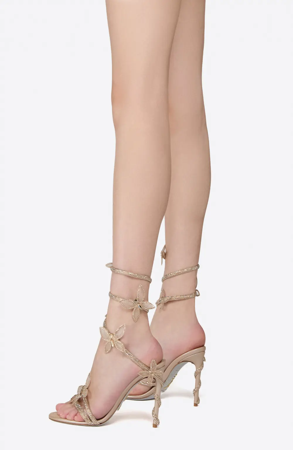 Rene Caovilla MARGOT CHAMPAGNE SANDAL WITH BUTTERFLIES 105