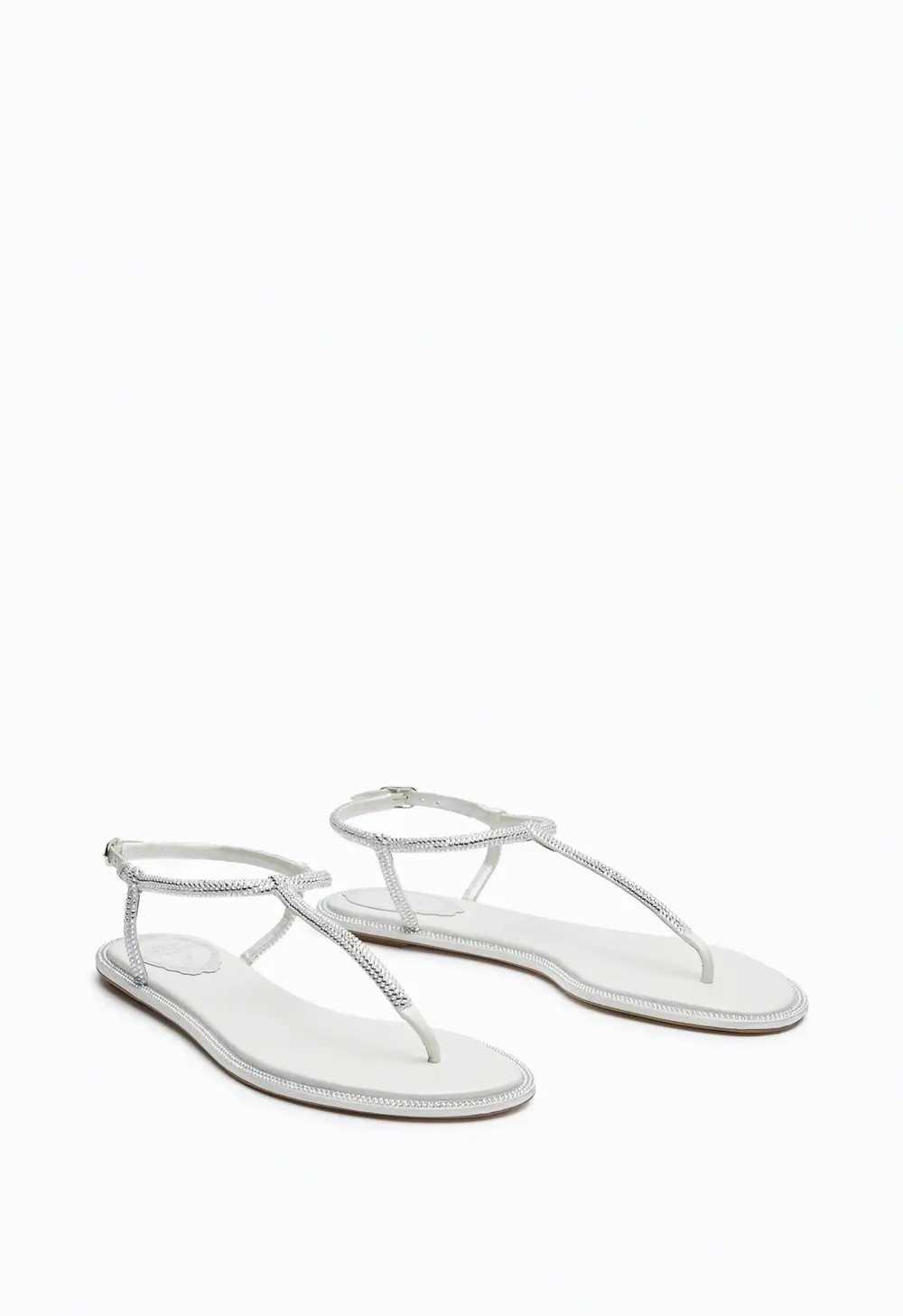 Rene Caovilla Diana Crystal Ivory Sandal 10