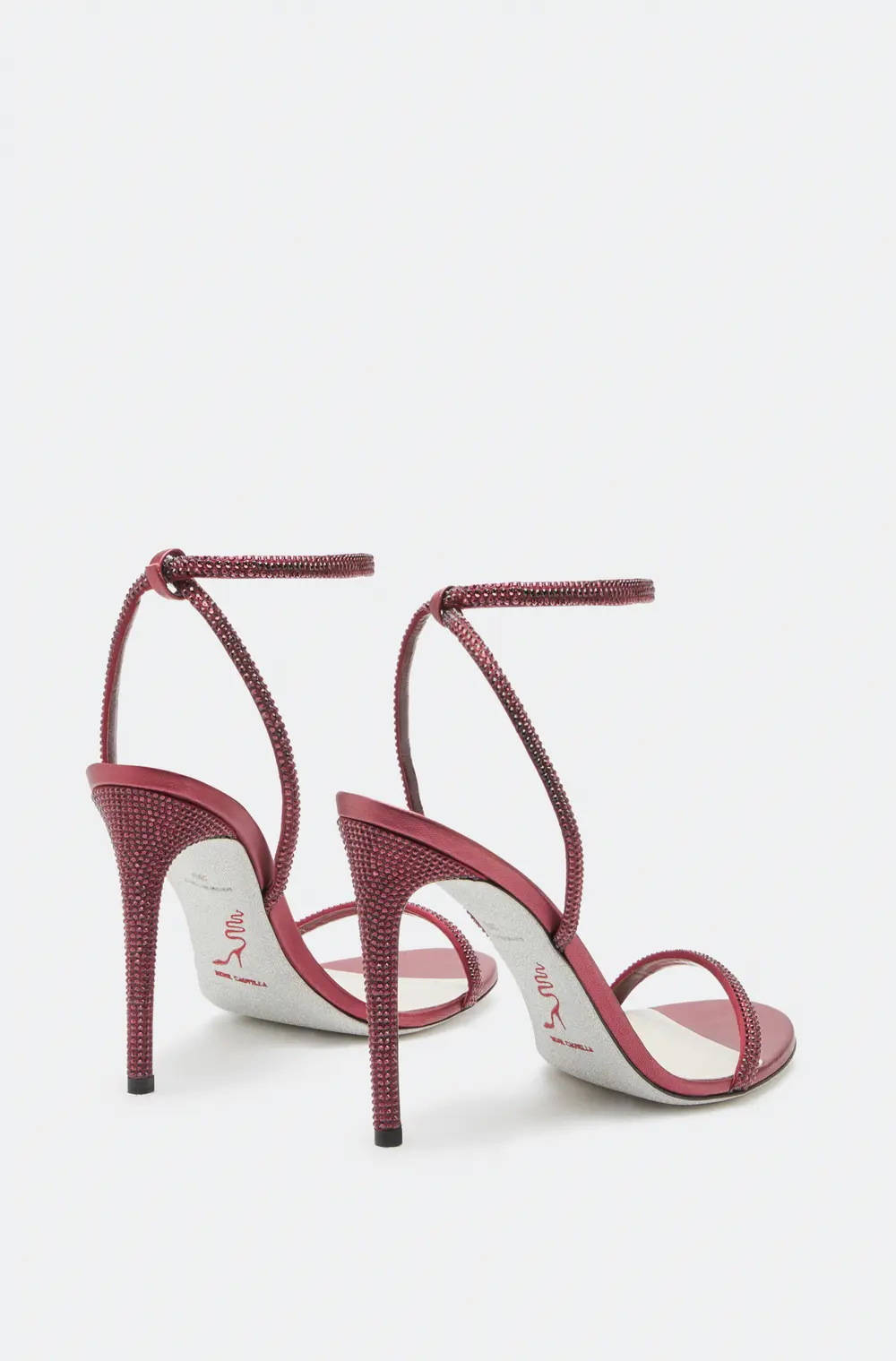 Rene Caovilla Ellabrita Crystal Wine Red Sandal 105