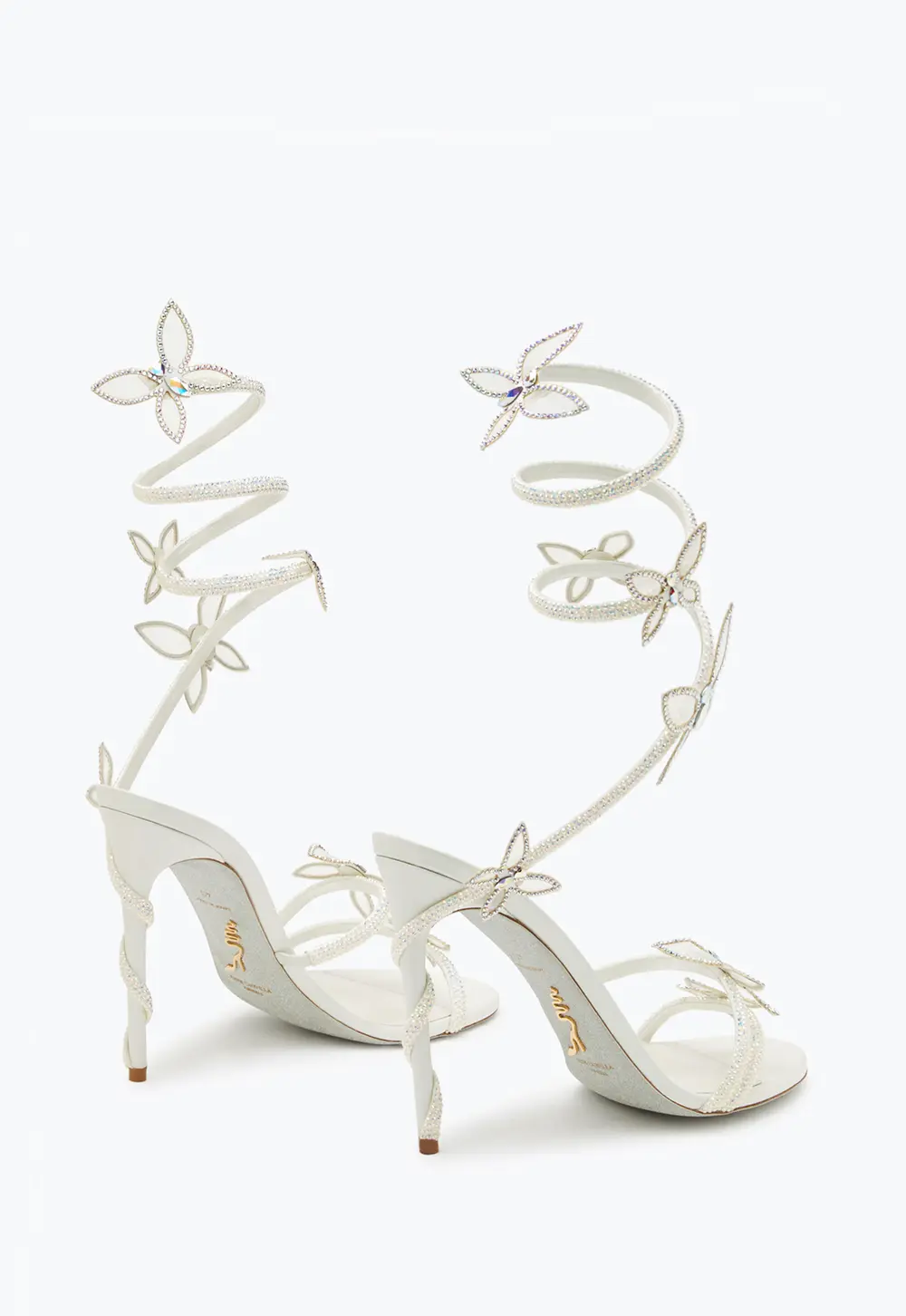 Rene Caovilla Margot white sandal with butterflies 105