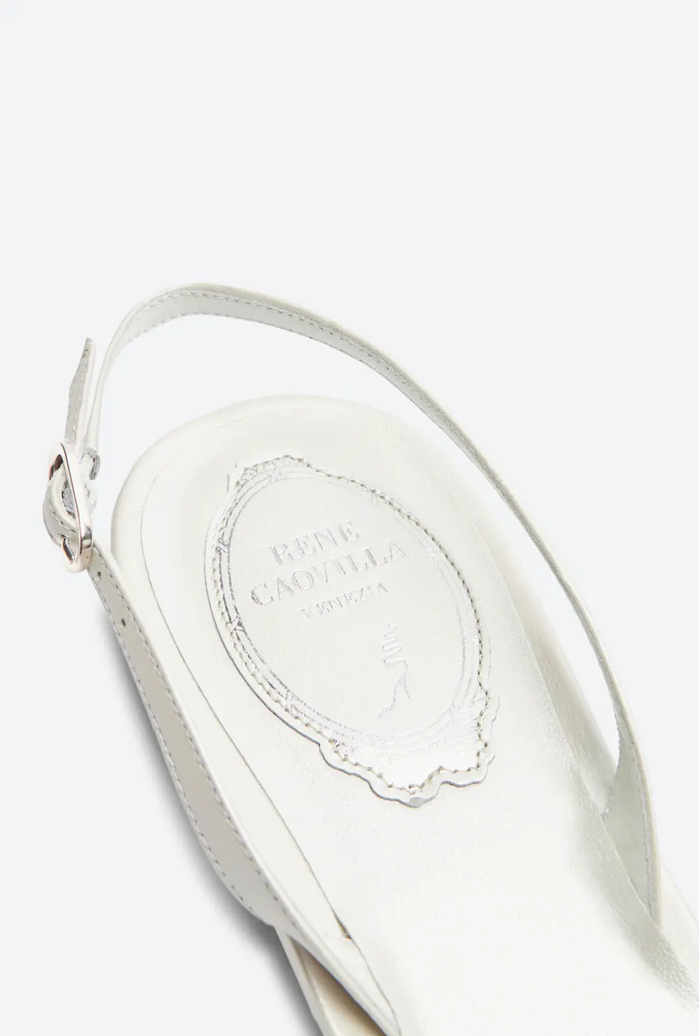 Rene Caovilla Cinderella White Slingback 10