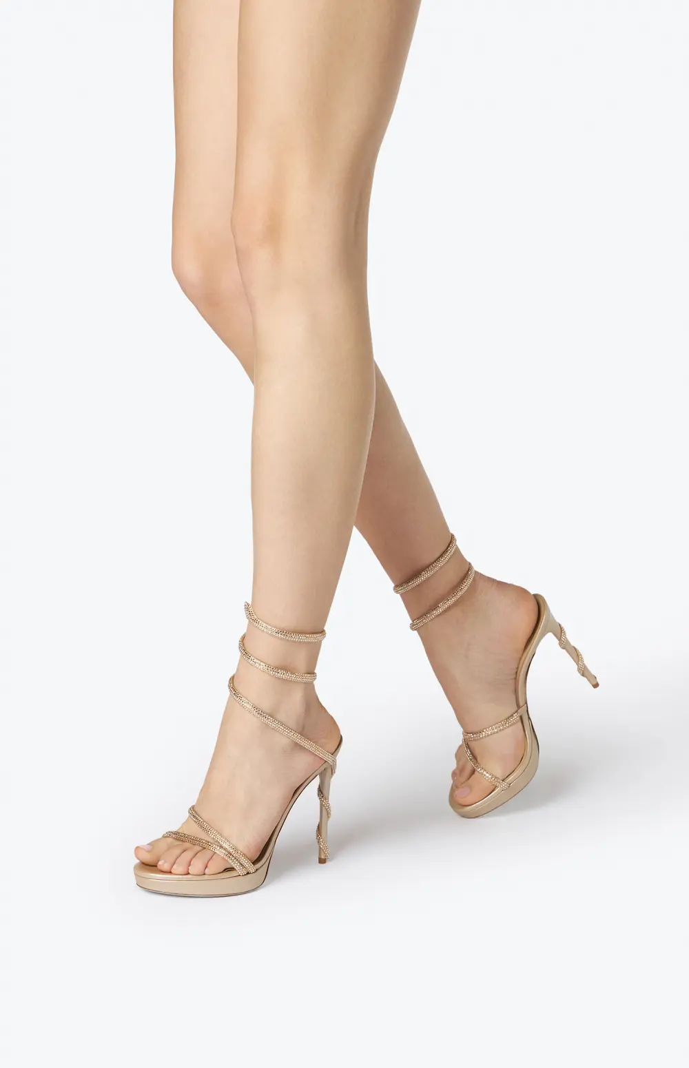 Rene Caovilla MARGOT CHAMPAGNE PLATFORM SANDAL 120