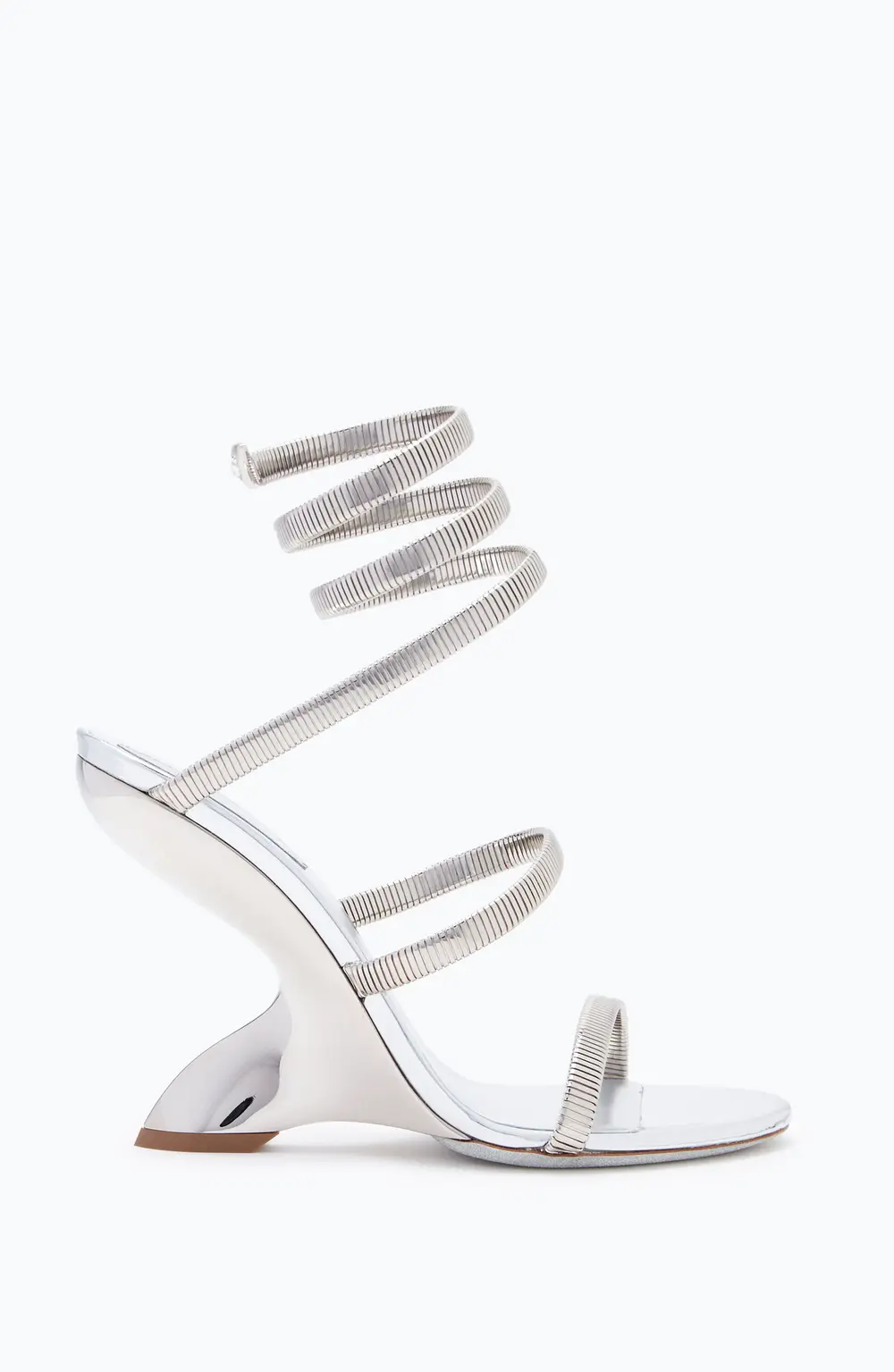 Rene Caovilla Symphony Mirrored Silver Sandal 105