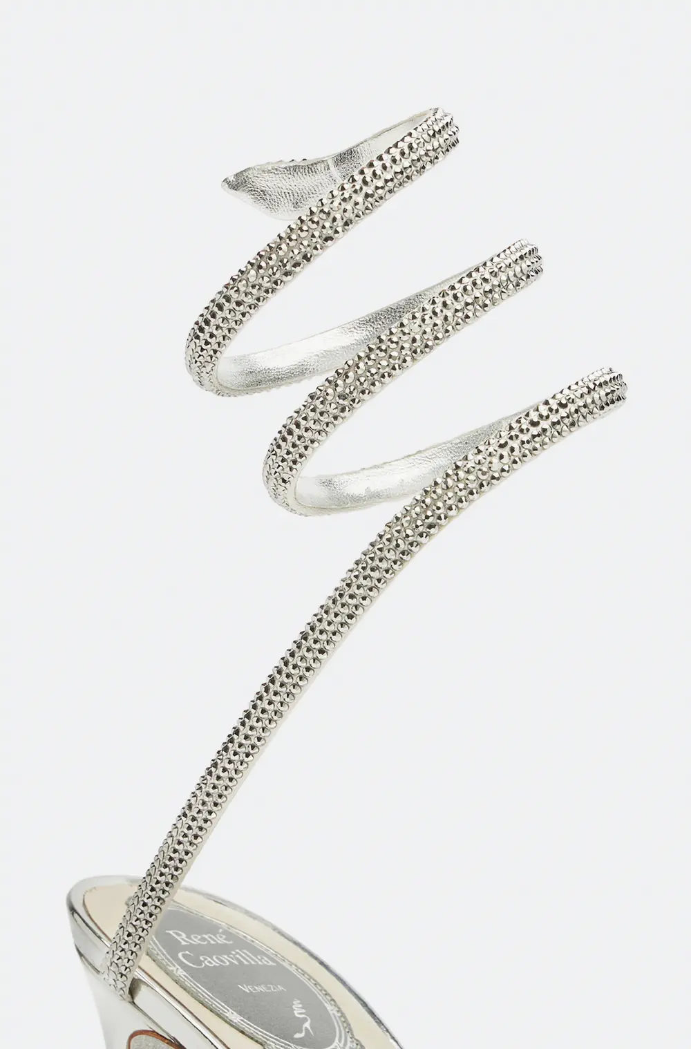 Rene Caovilla Cleo Crystal Silver Sandal 105