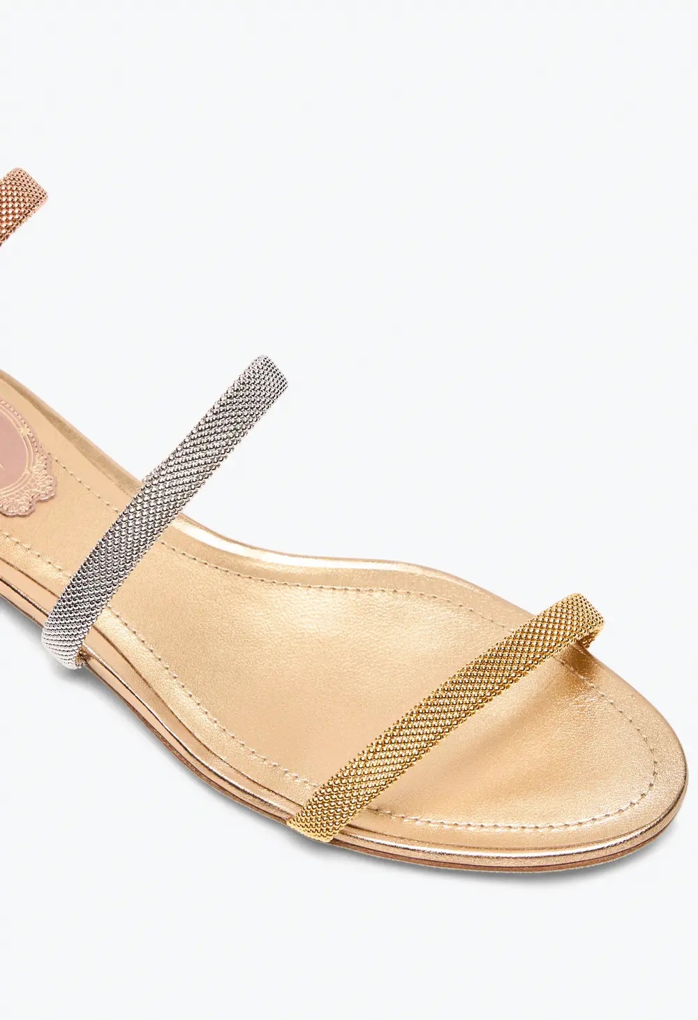 Rene Caovilla TRIGOLD CLEO THREE-TONED FLAT SANDAL 10