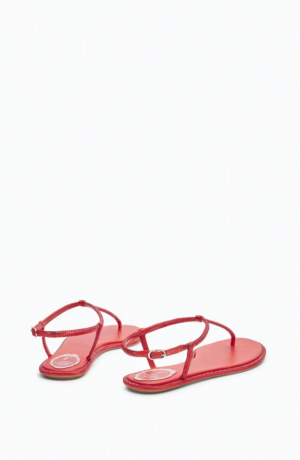 Rene Caovilla DIANA CRYSTAL RED SANDAL 10