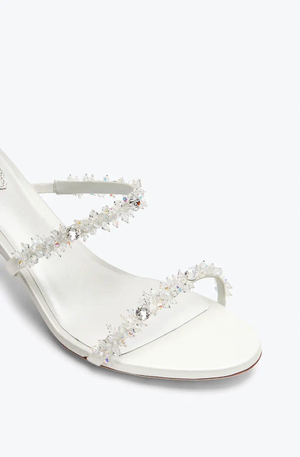 Rene Caovilla Cinderella White Sandal With Serpent 60