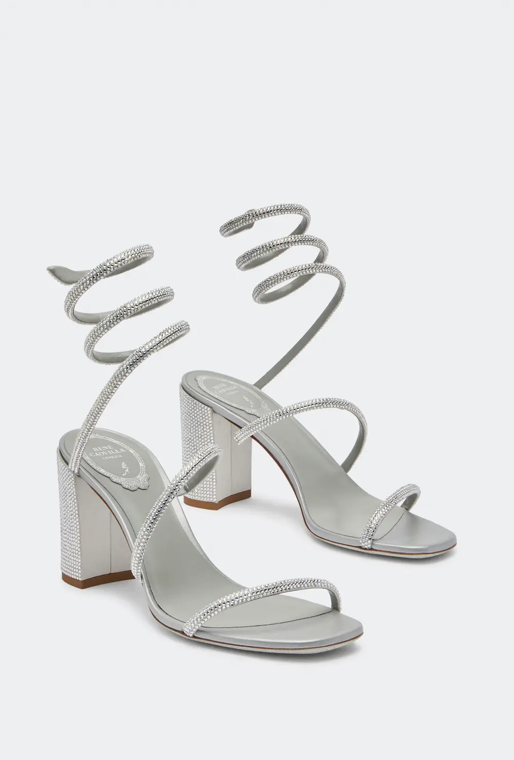 Rene Caovilla Cleo  Crystal Gray Sandal 80