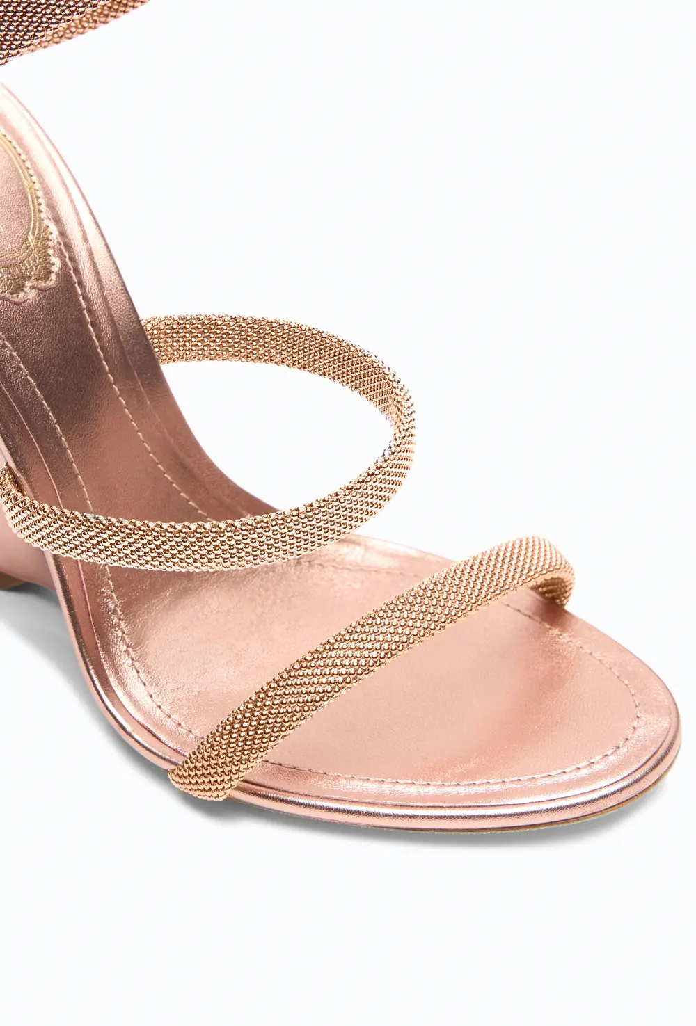 Rene Caovilla TRIGOLD SYMPHONY ROSE GOLD SANDAL 105