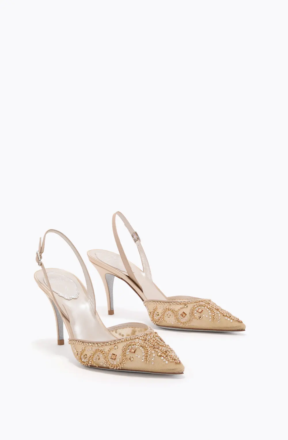Rene Caovilla JAHANARA GOLD SLINGBACK 80