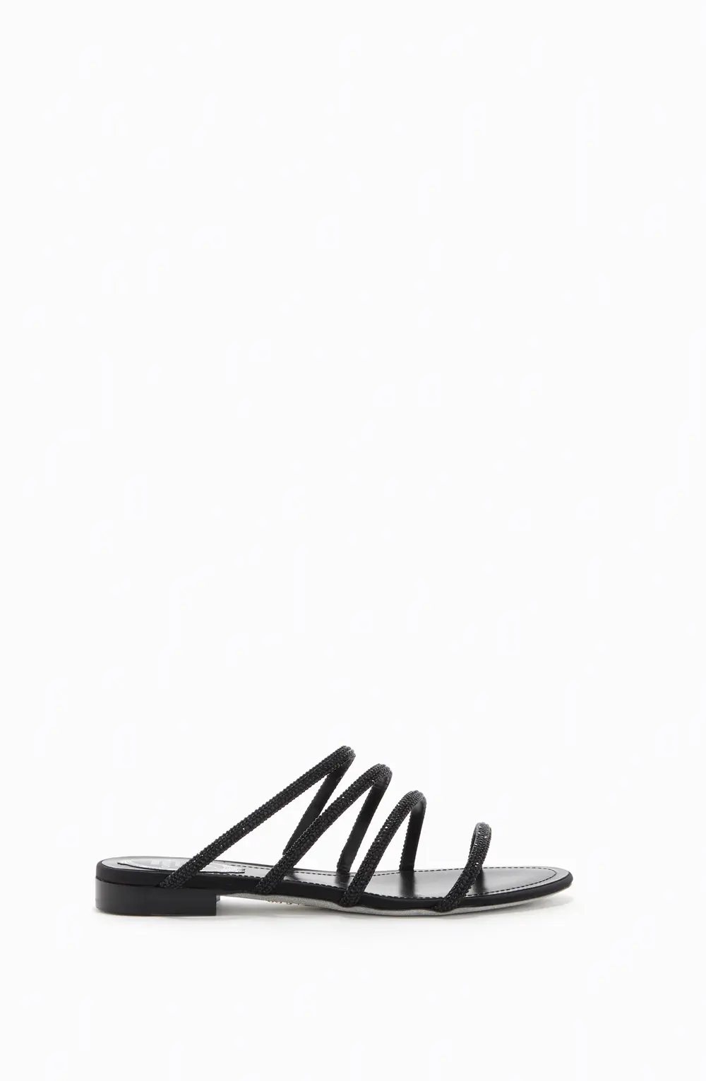 Rene Caovilla ERIN BLACK FLAT SANDAL 10