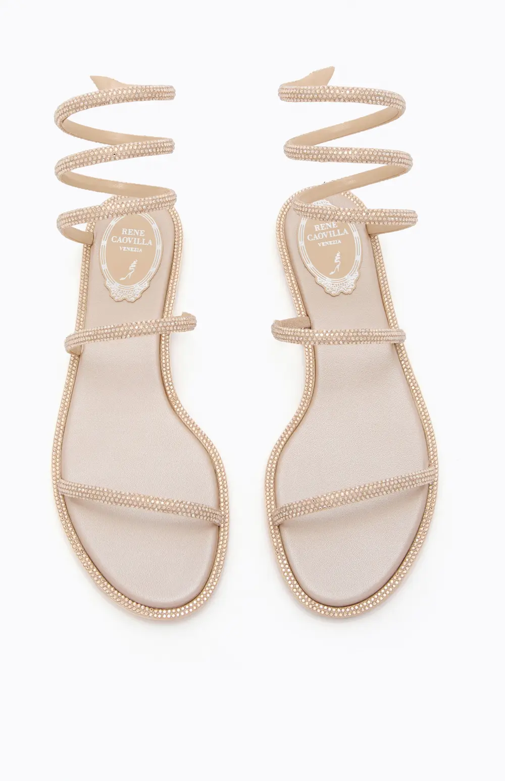Rene Caovilla CLEO GOLD FLAT SANDAL 10