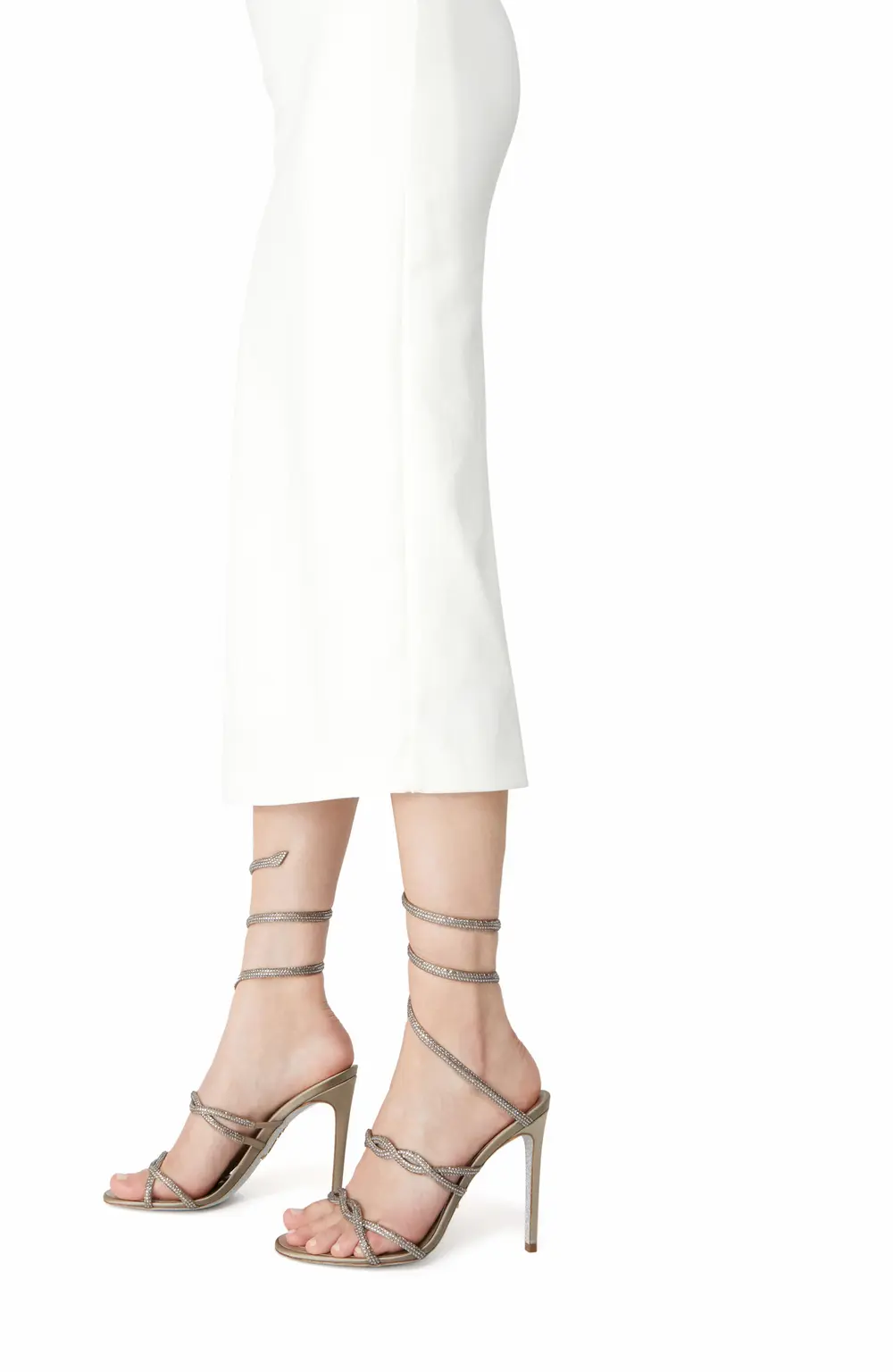 Rene Caovilla BRAID CLEO DOVE GREY SANDAL 105