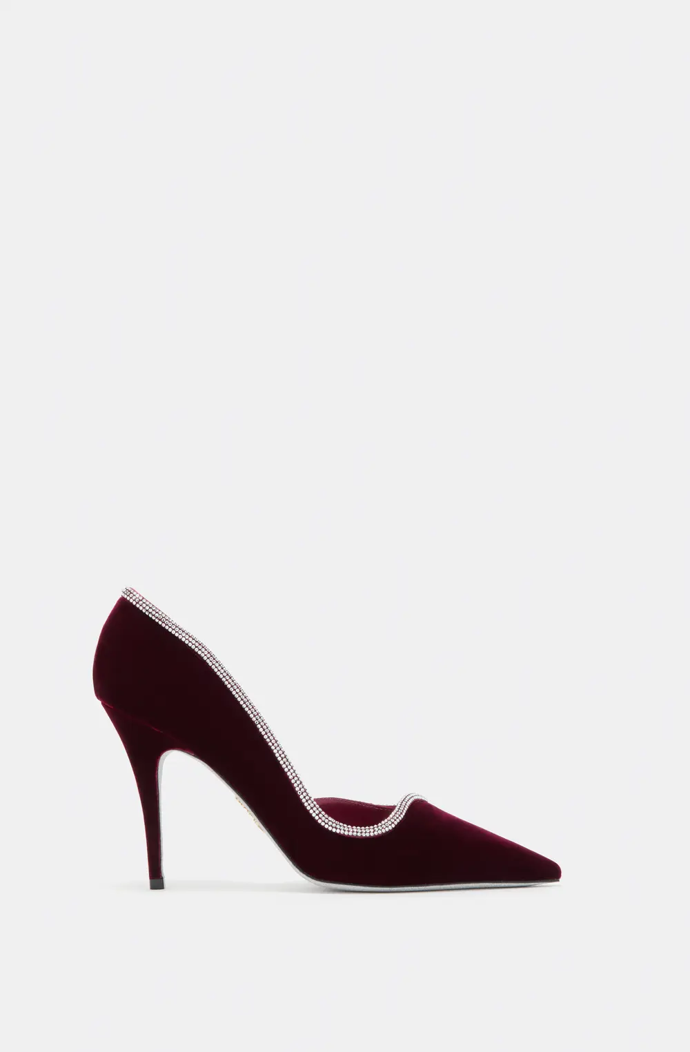 Rene Caovilla ONDA BURGUNDY VELVET PUMP 100