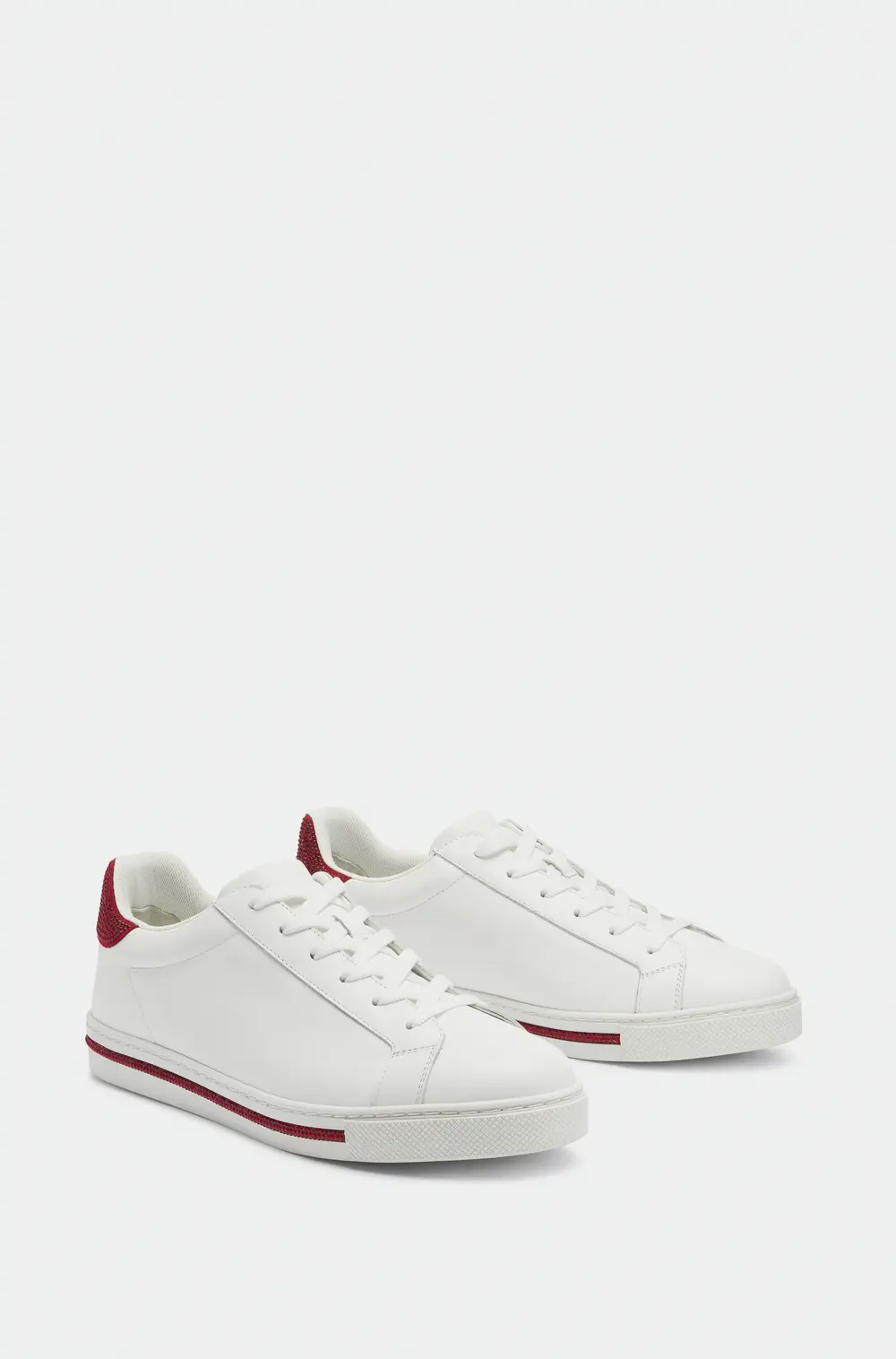 Rene Caovilla Xtra Crystal White-Red Sneaker 15