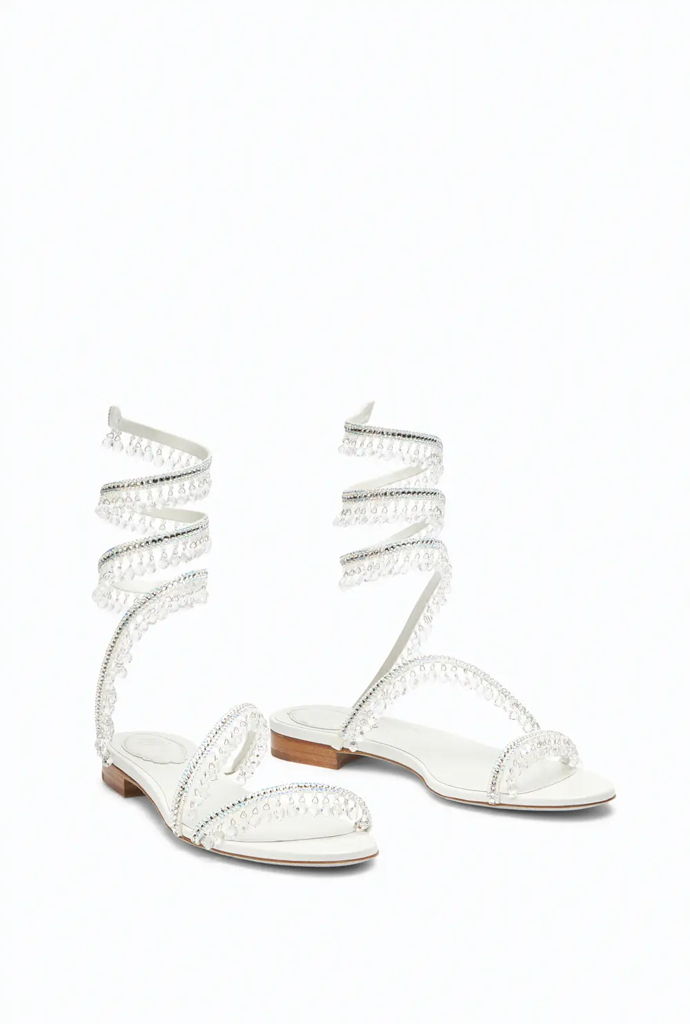Rene Caovilla Chandelier Crystal Ivory Sandal 10