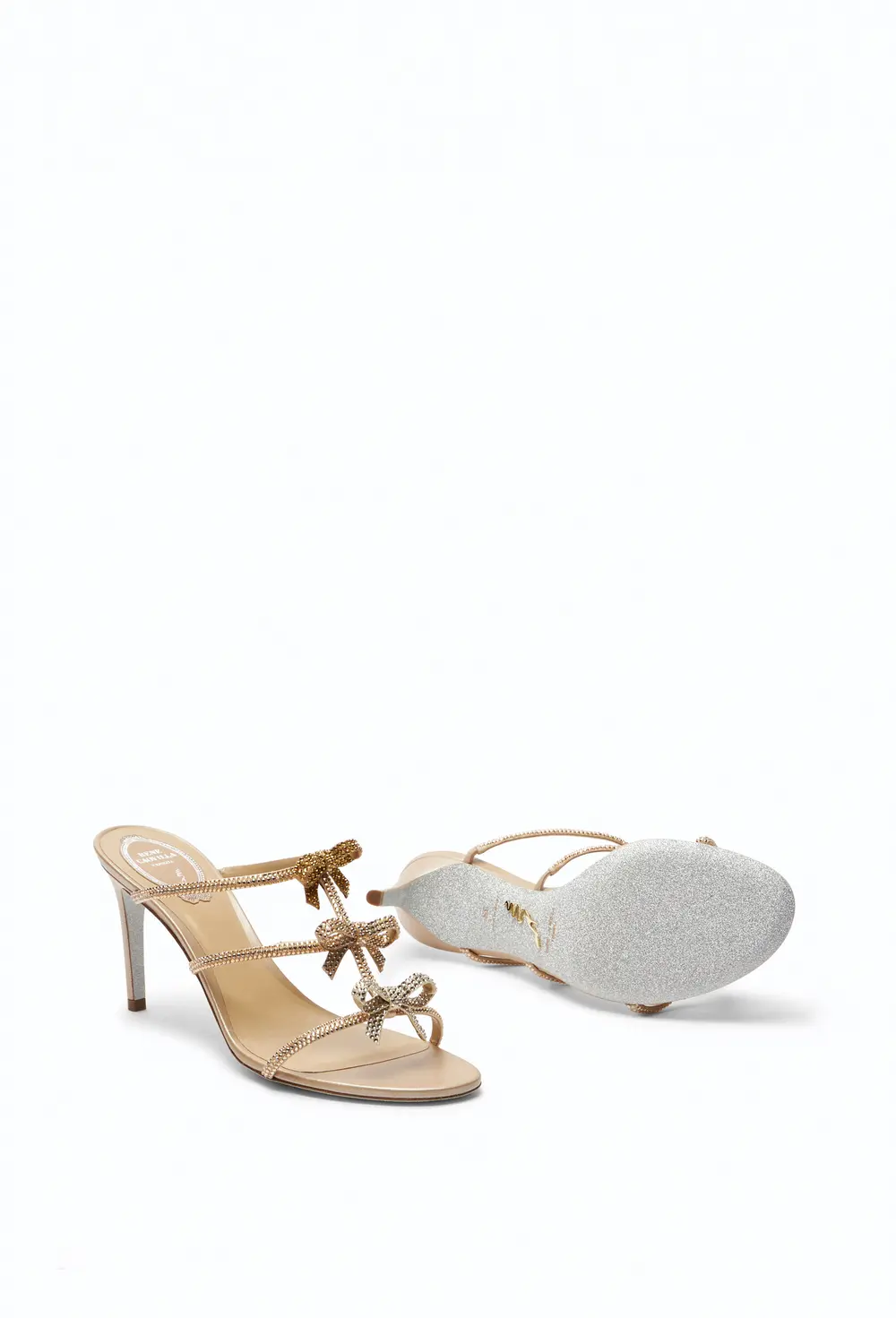 Rene Caovilla Caterina Champagne Mule 80