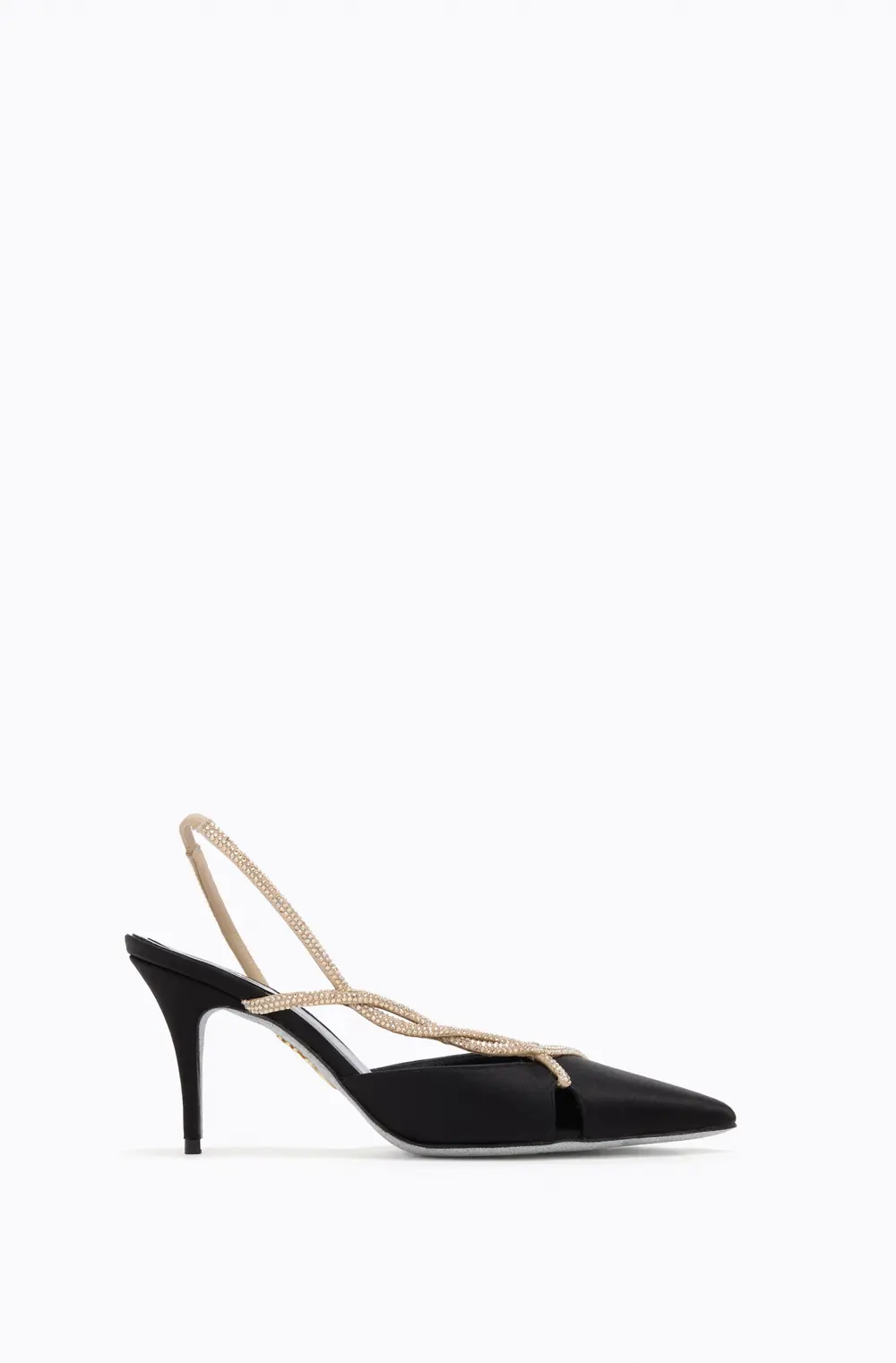 Rene Caovilla BRAID BLACK AND GOLD SLINGBACK 80