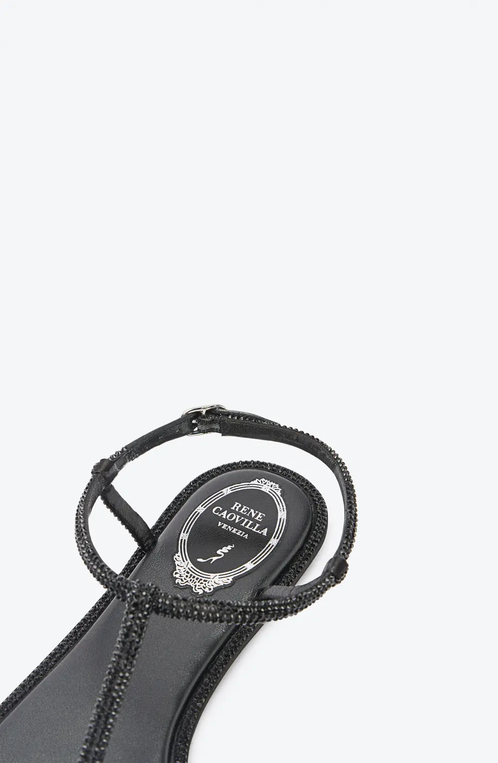 Rene Caovilla DIANA CRYSTAL BLACK SANDAL 10