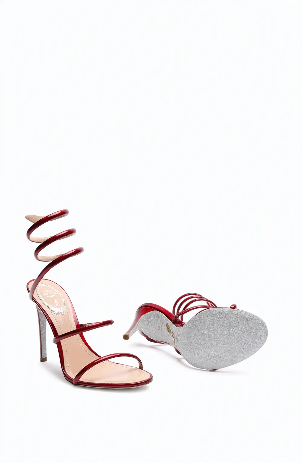 Rene Caovilla Cleo Metallic Red Sandal 105