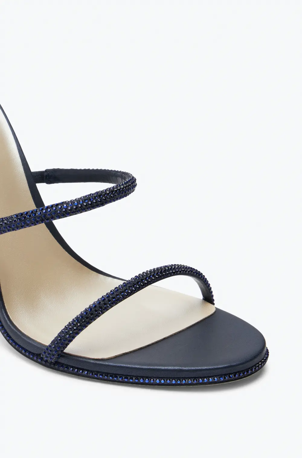 Rene Caovilla Cleo Crystal Midnight Blue Sandal 105