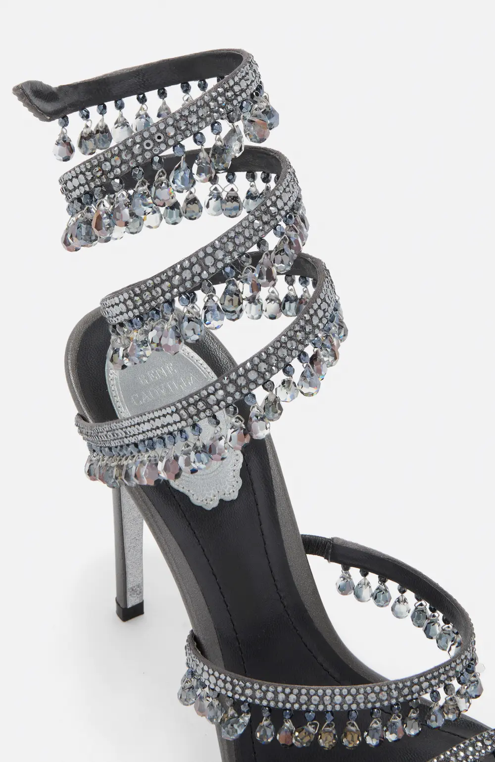 Rene Caovilla CHANDELIER GUNMETAL SANDAL 105