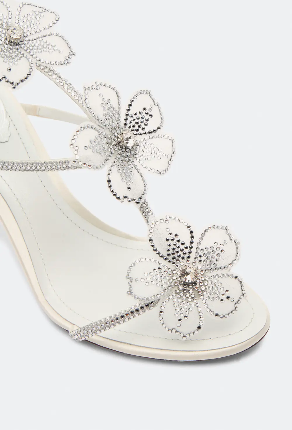Rene Caovilla PEACH FLOWER IVORY SANDAL 80