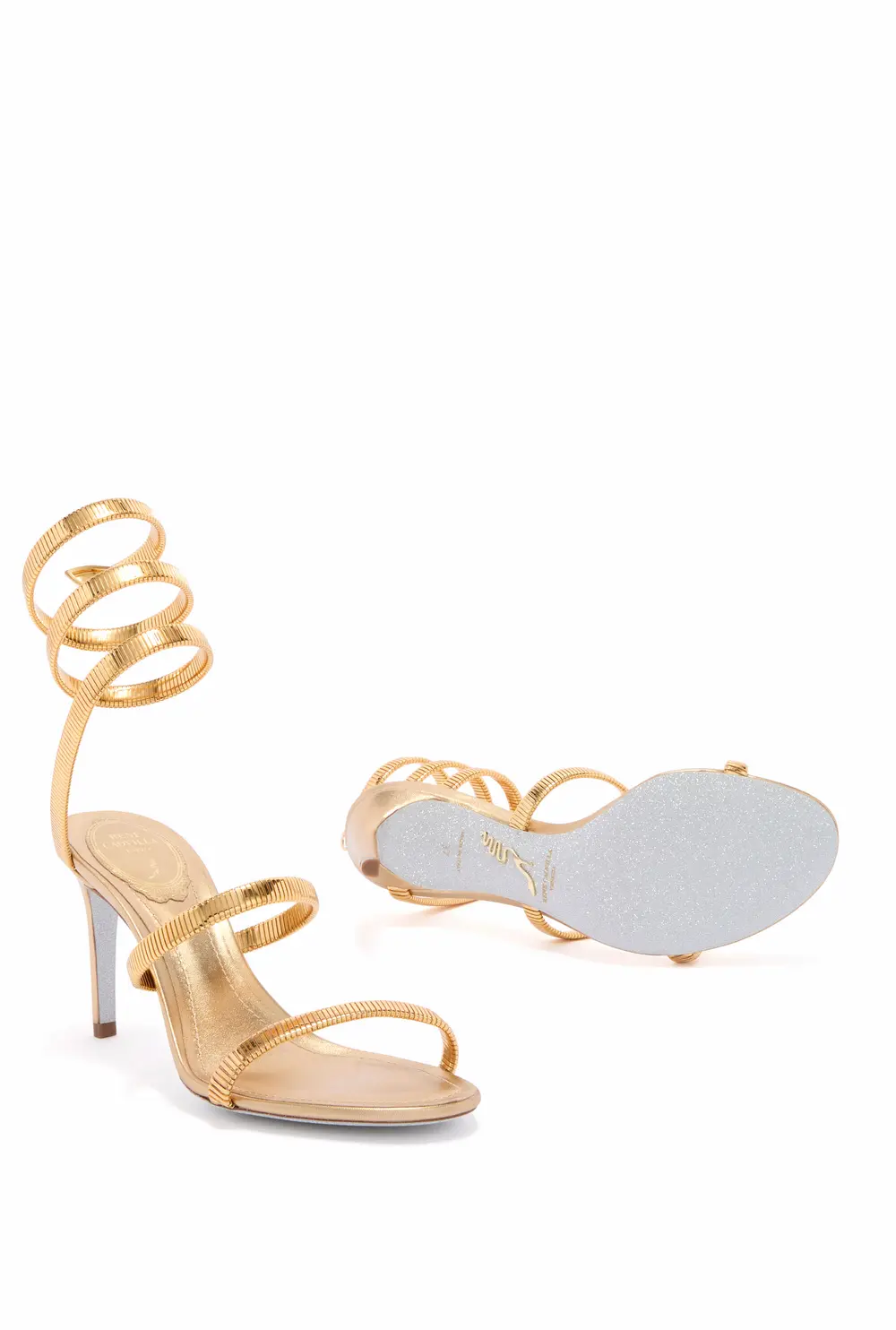 Rene Caovilla JUNIPER GOLD SANDAL 80